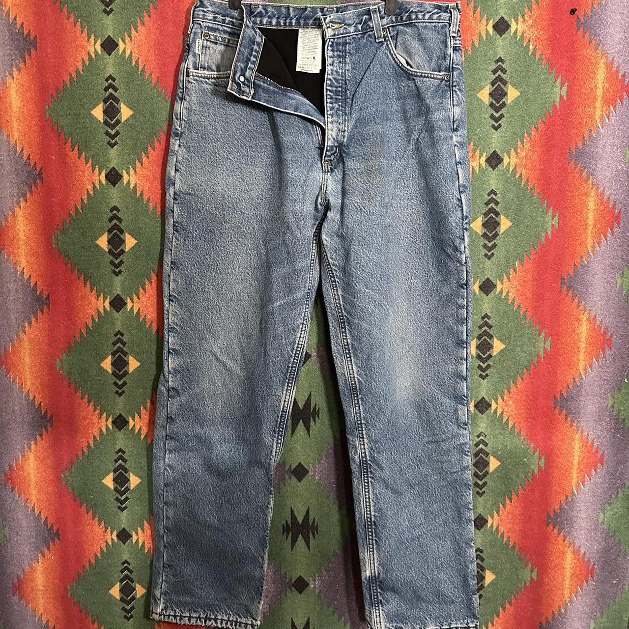 Vintage Carhartt pants. Vintage flannel lined - Depop