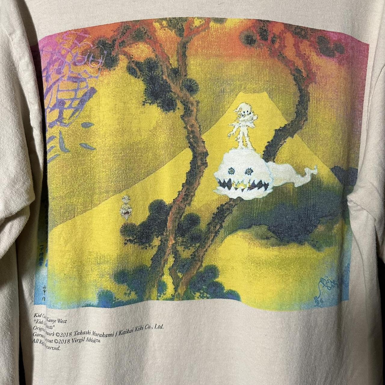 Kanye West Kid Cudi 2024 Virgil Murakami Kids See Ghosts Tour Merch Longsleeve Tee M