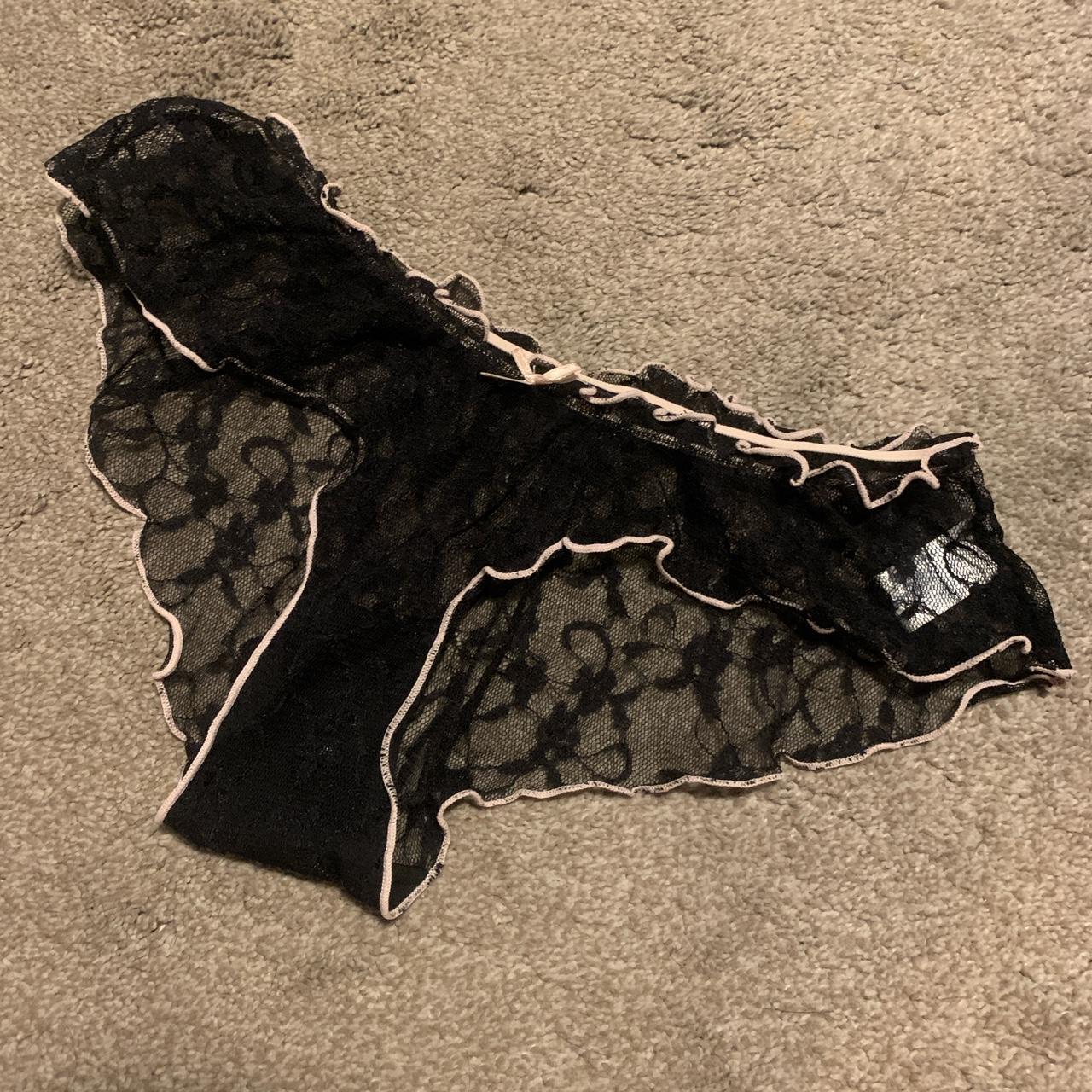 Cute black frilly panties vintage secret possessions... Depop