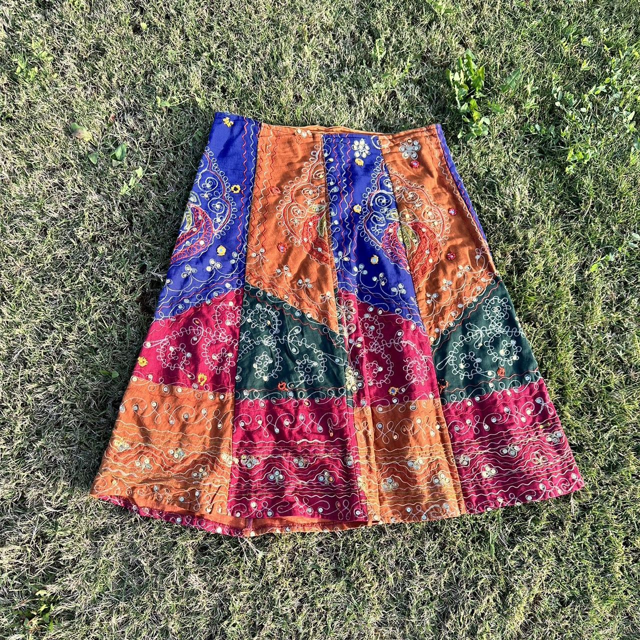 Patchwork Handmade Colorful Skirt No... - Depop