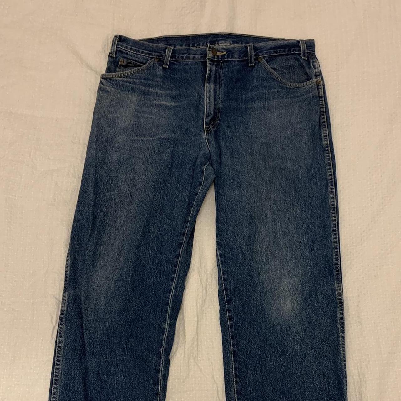 Dickies Straight/Wide Leg Blue Jeans. 36 x 32.... - Depop