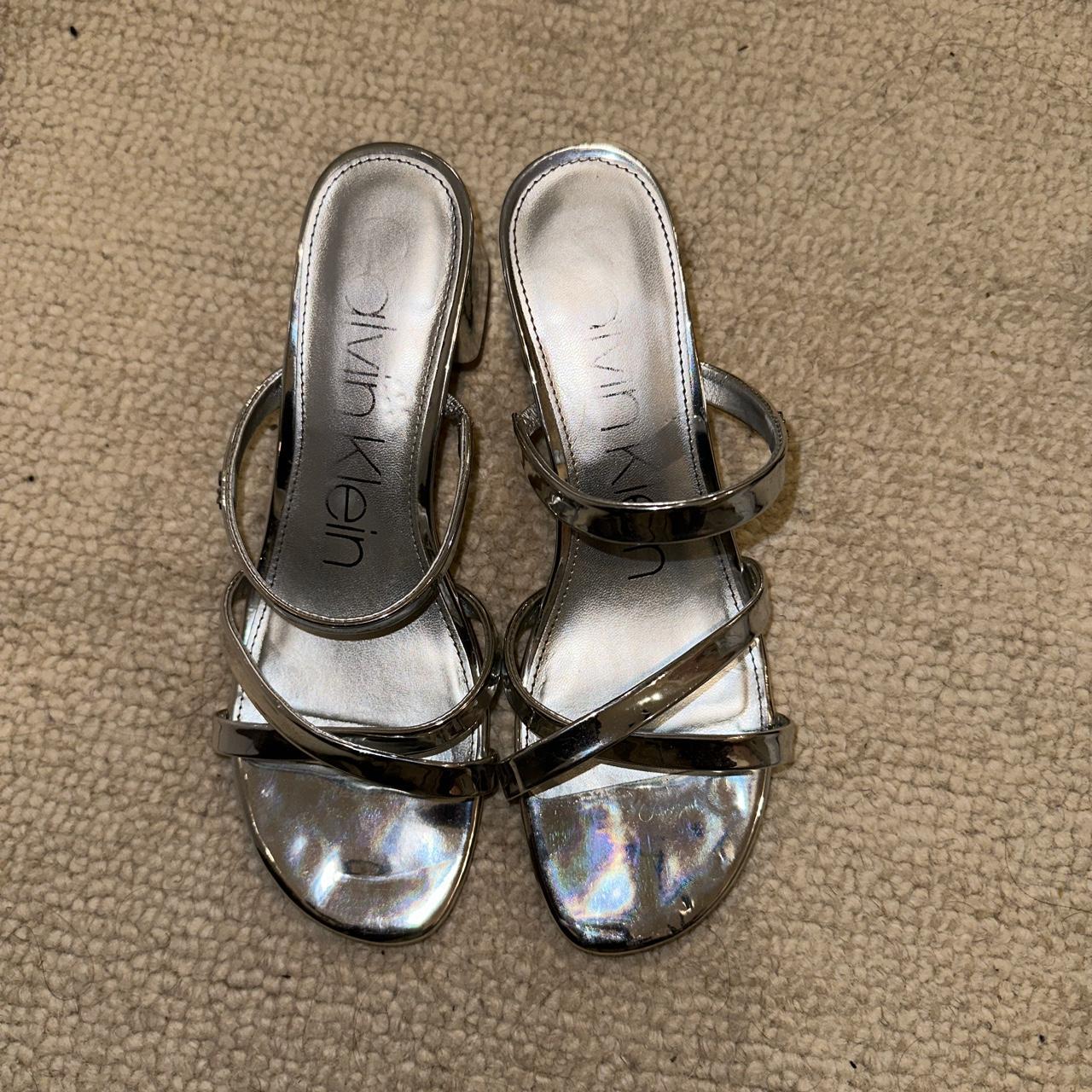 calvin klein silver sneakers