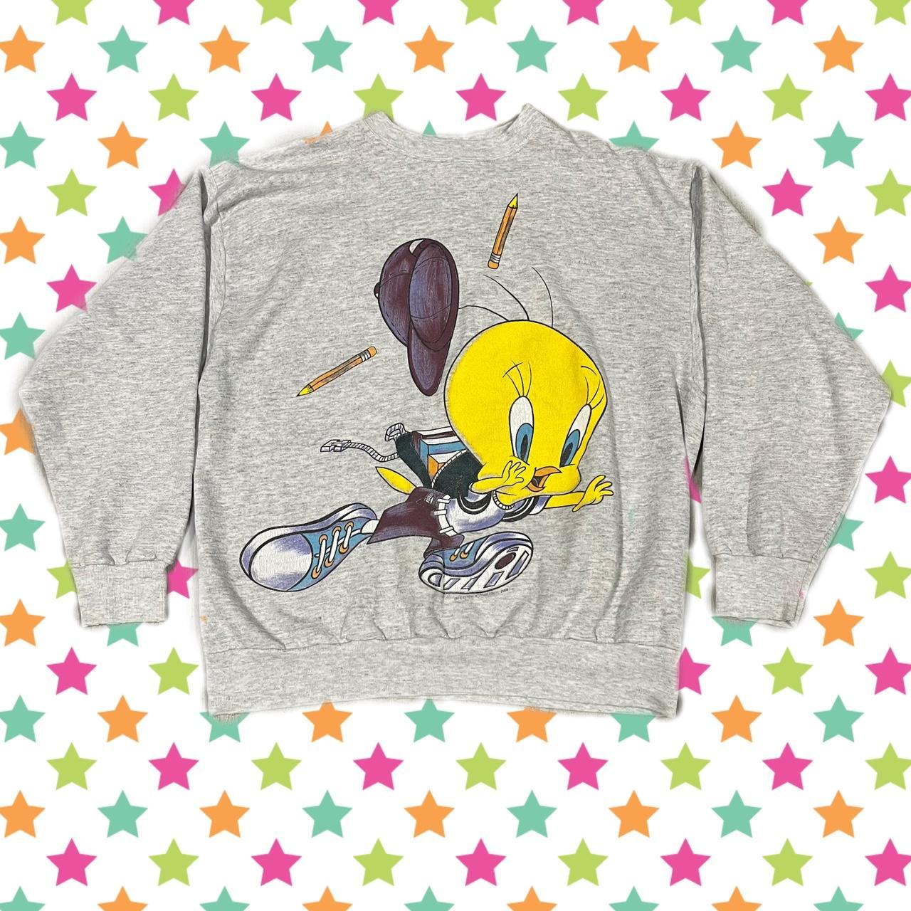 Vintage 90s tweety running with school gear print... - Depop