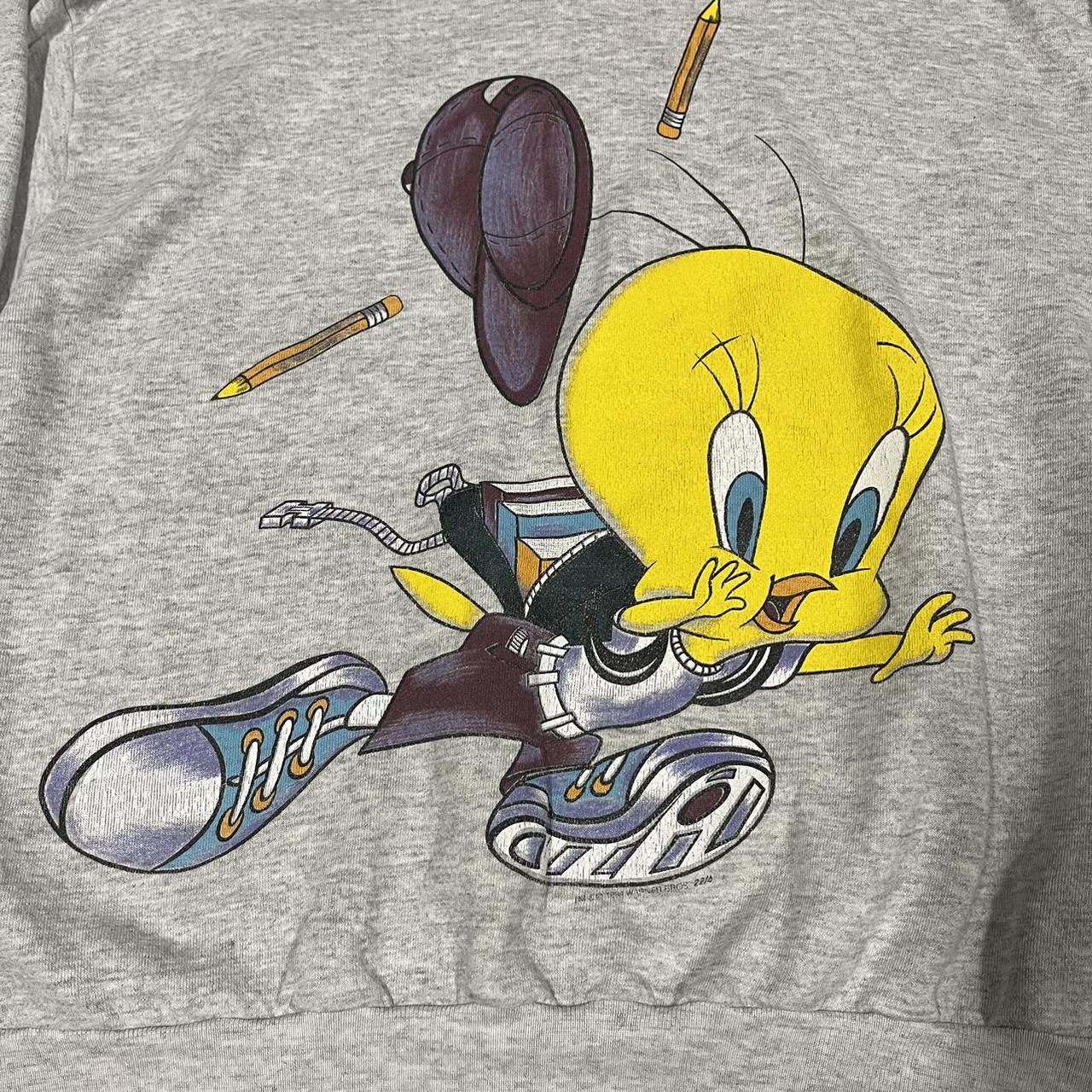 Vintage 90s tweety running with school gear print... - Depop