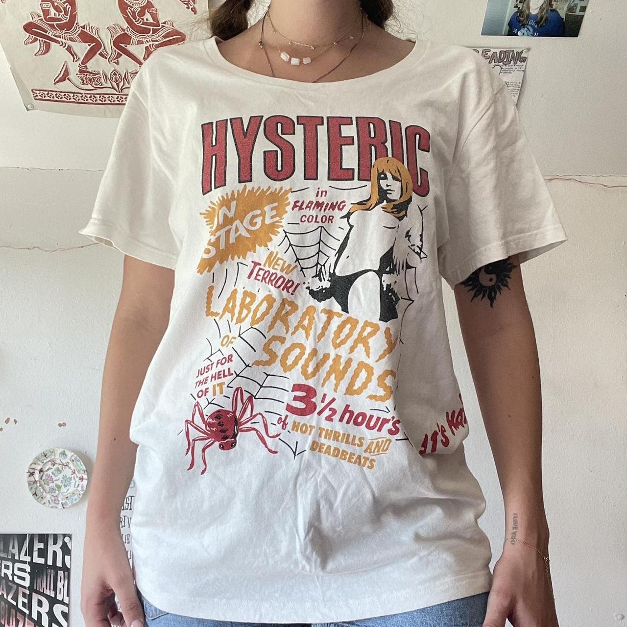 Hysteric Glamour Tee outlet Laboratory Sounds WHITE RED Vintage