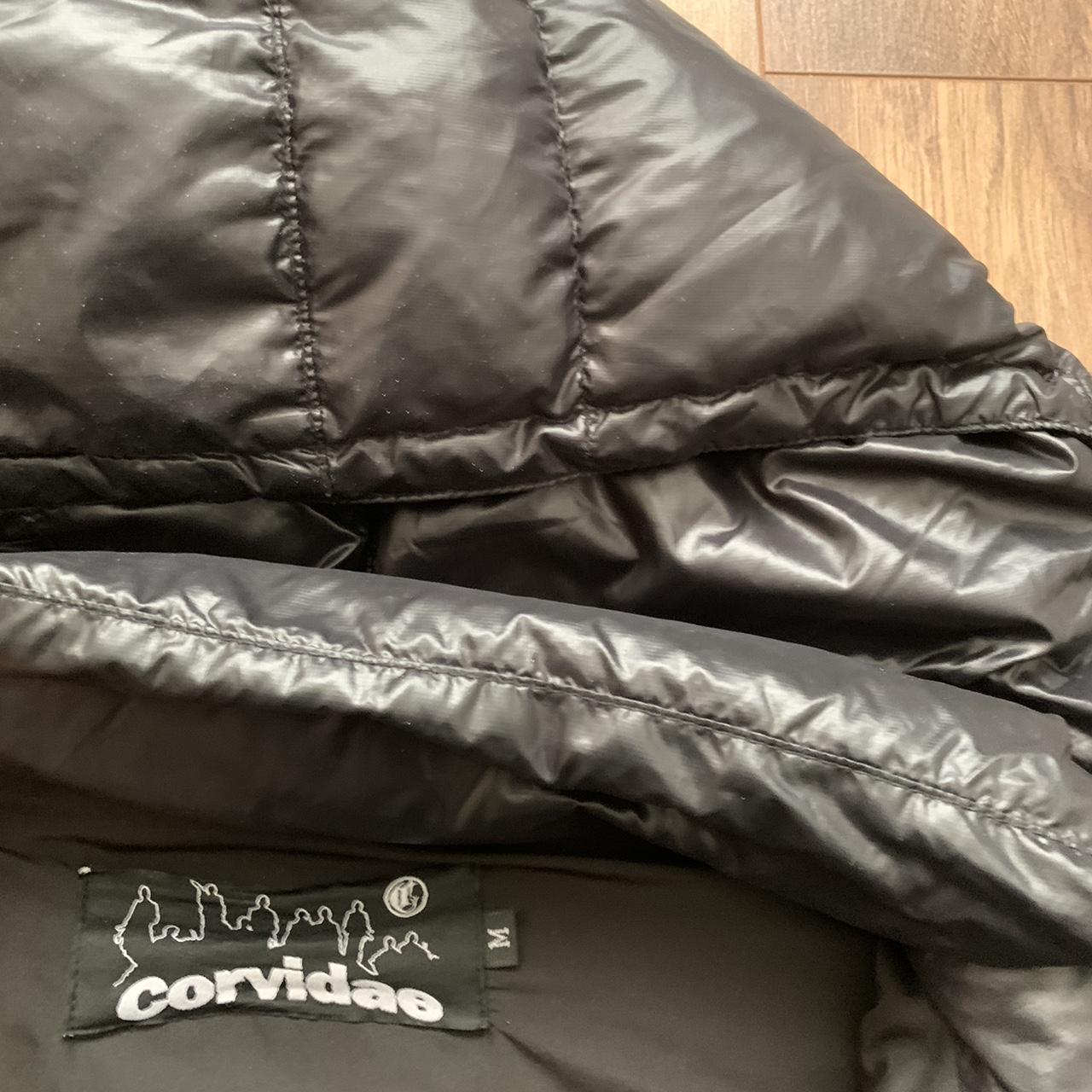 OG Corvidae Puffer. Metallic Black. Removable hood... - Depop