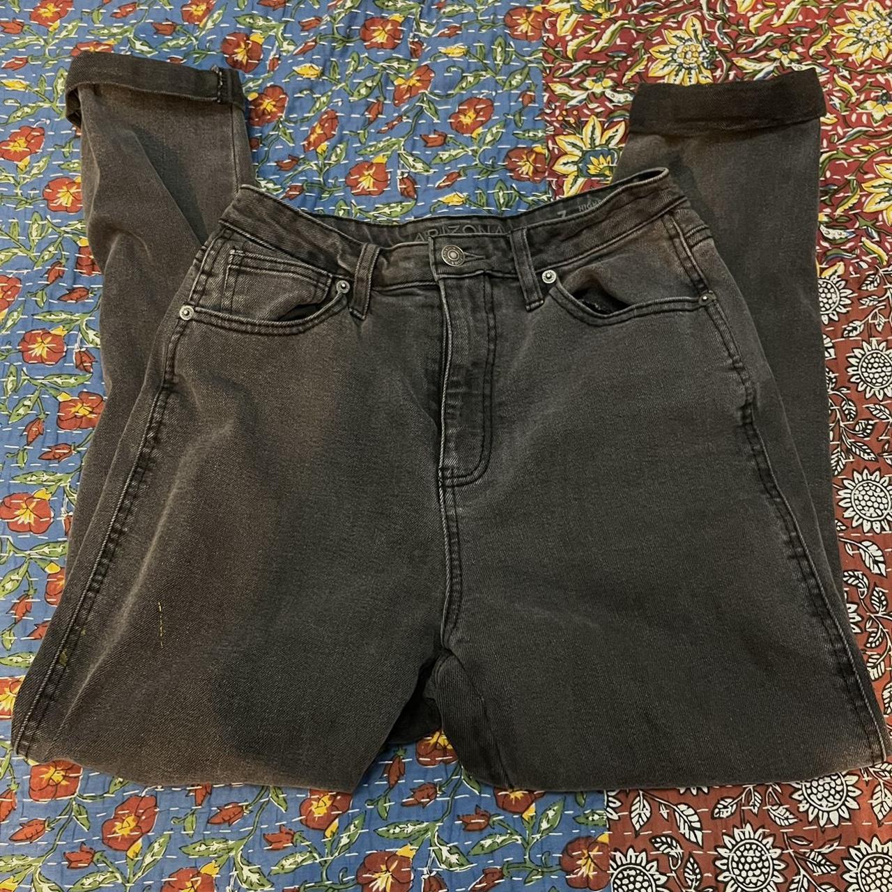Black high-waisted mom jeans. Says size 7 on tag but... - Depop