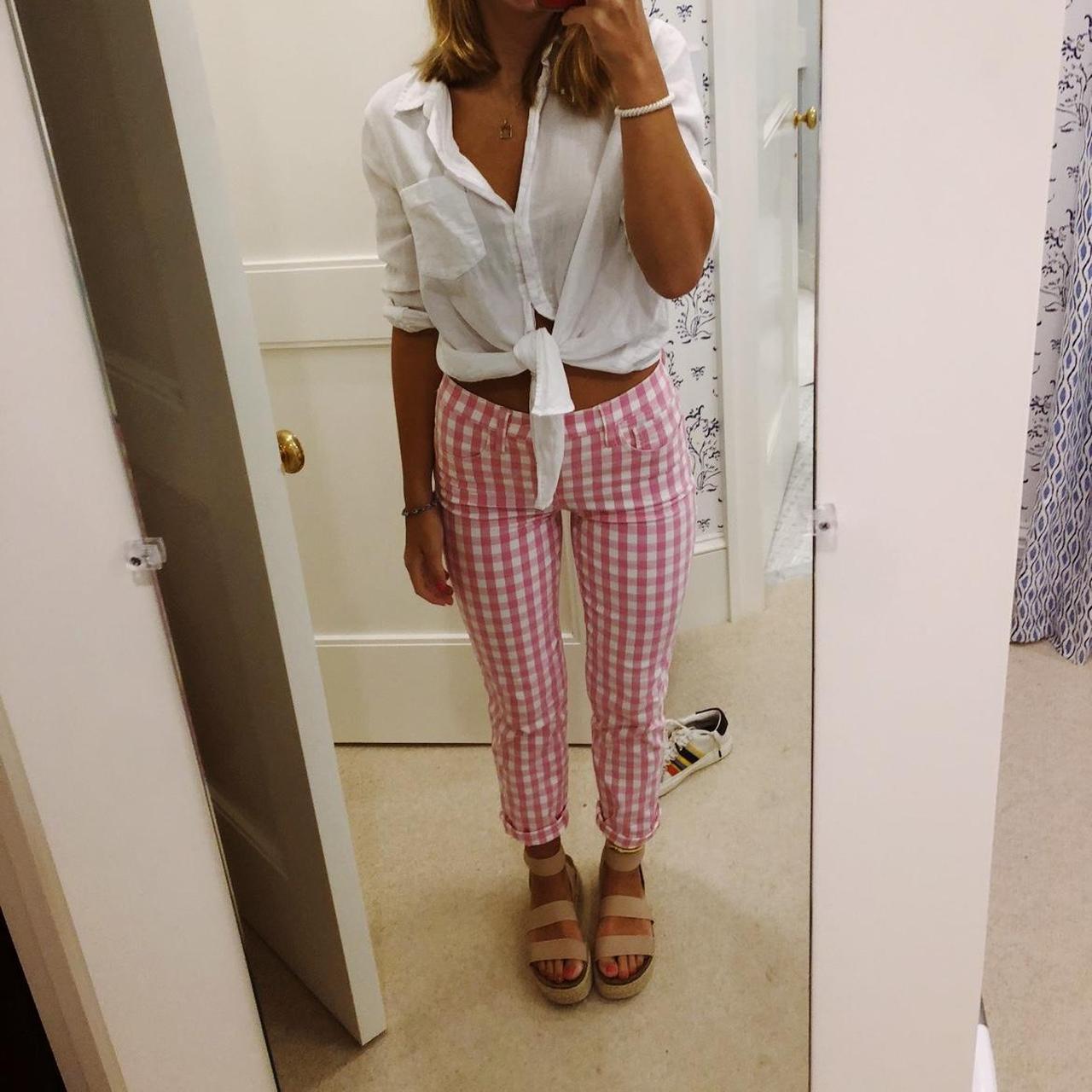 J crew hot sale gingham pants