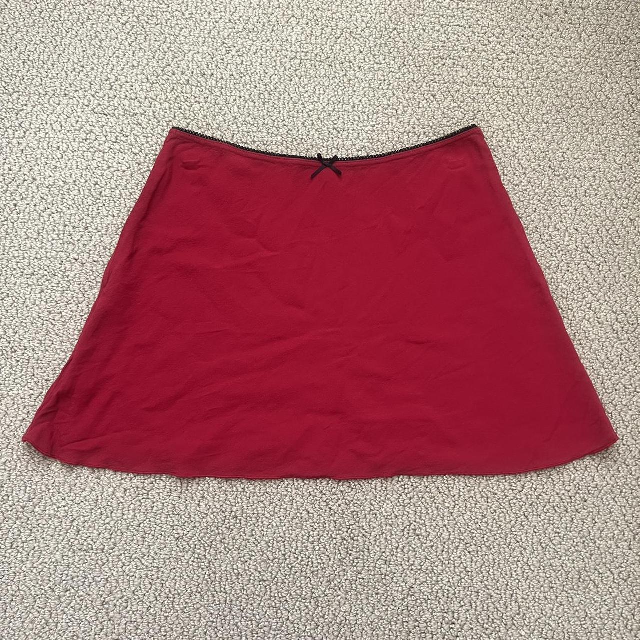 dark red brandy melville skirt - never... - Depop