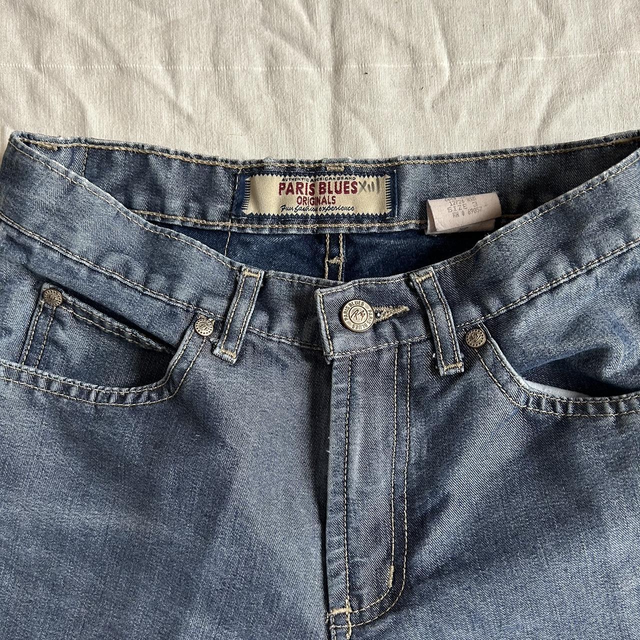 Paris Blues Women's Silver and Blue Jeans | Depop