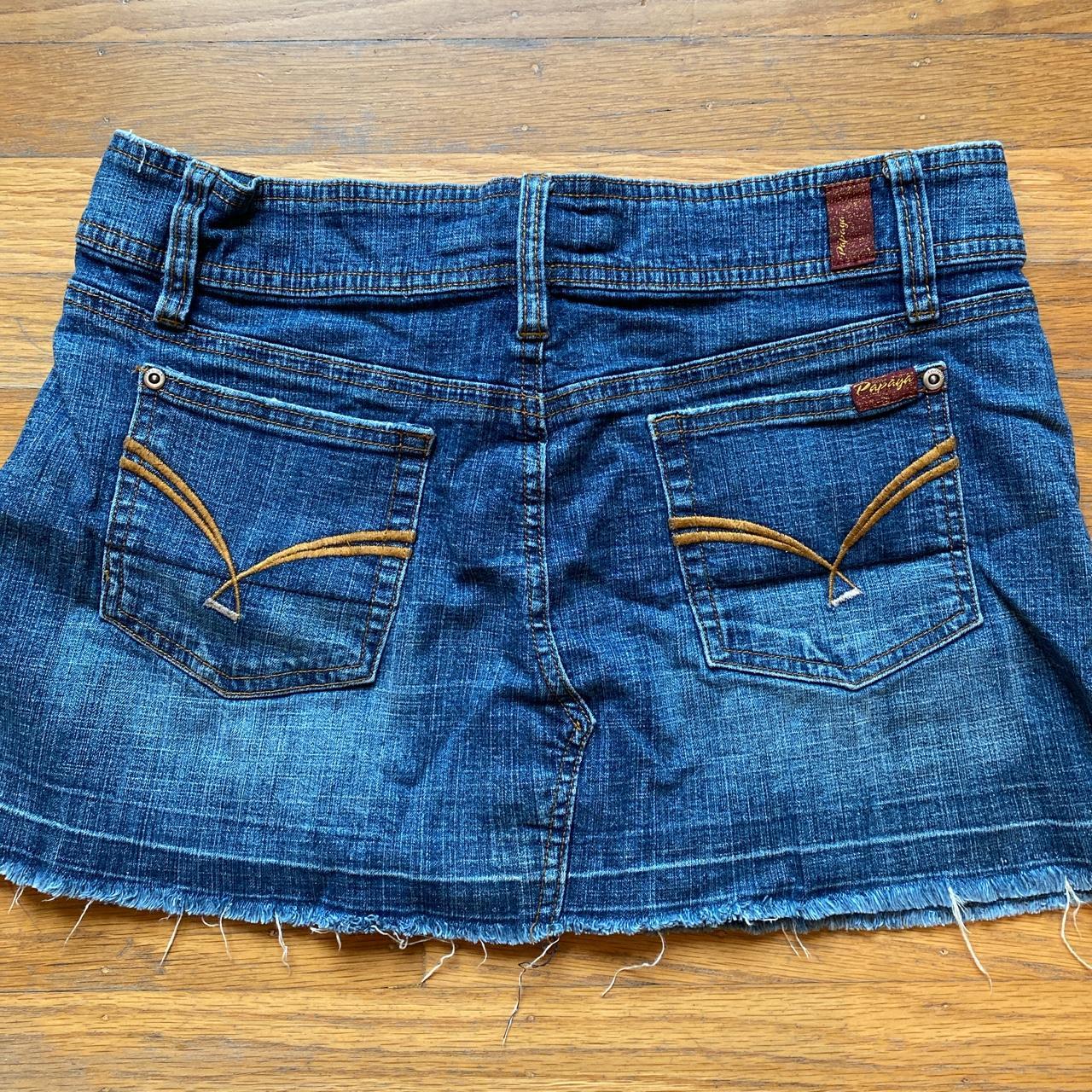 Papaya Women's Blue and Pink Skirt Depop