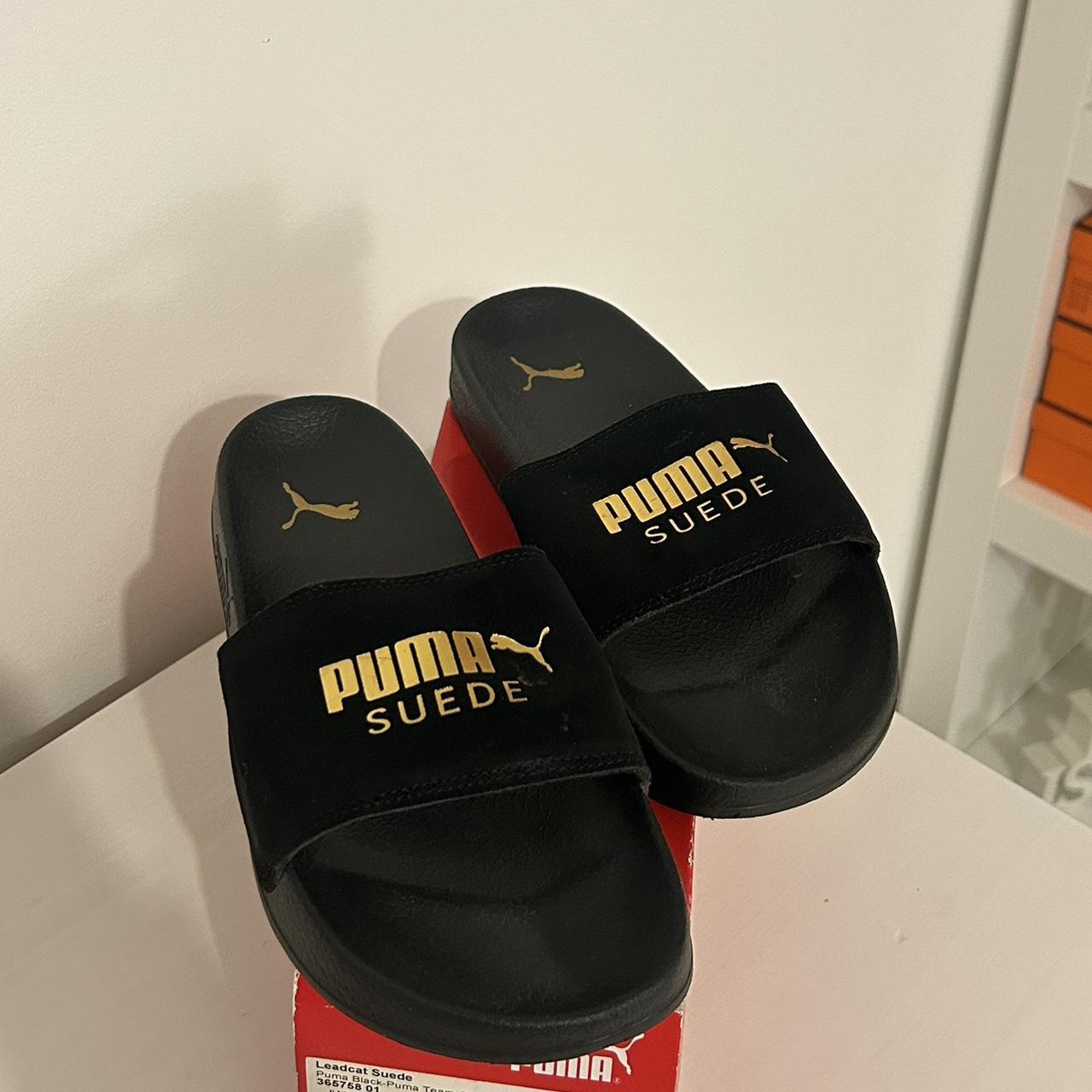 Puma suede best sale flip flops