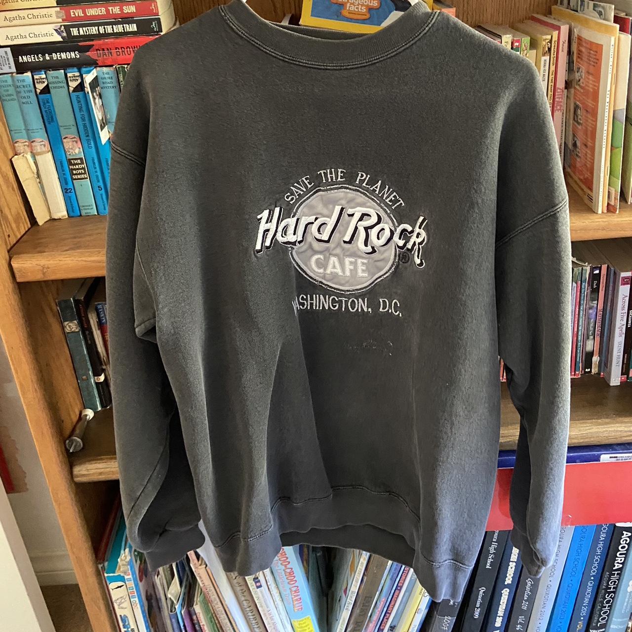 Hard Rock Cafe Washington DC gray crewneck - Depop