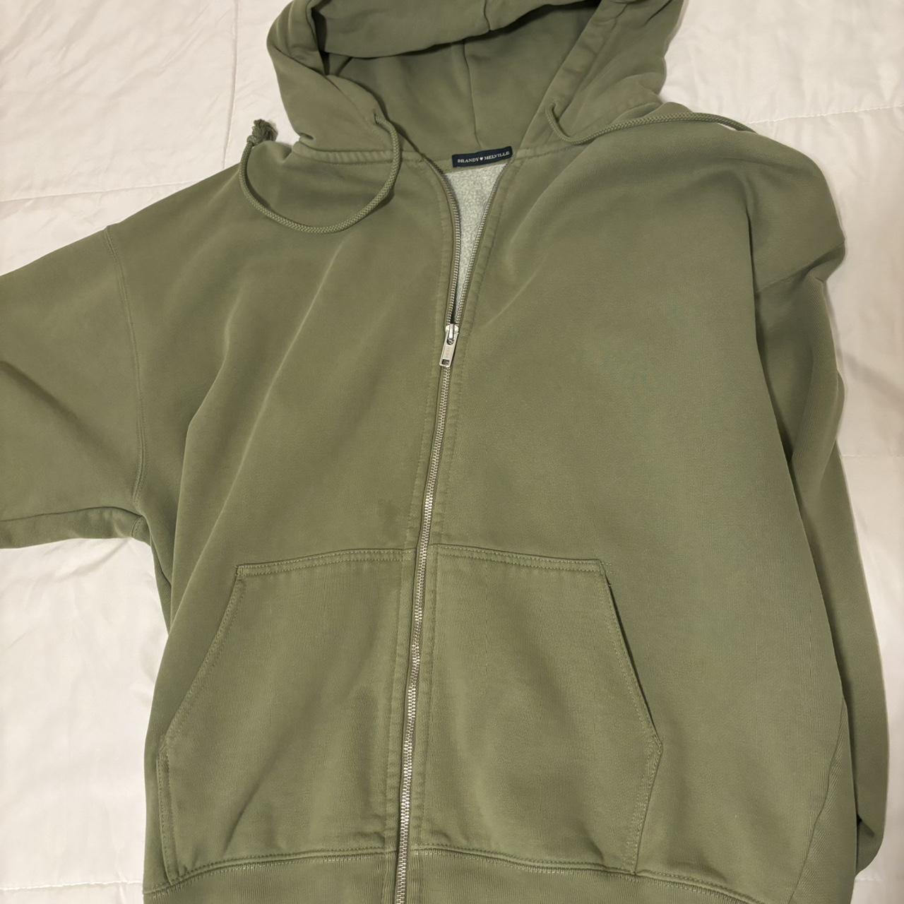 Brandy Melville green christy zip up hoodie - $38 - From alyssa