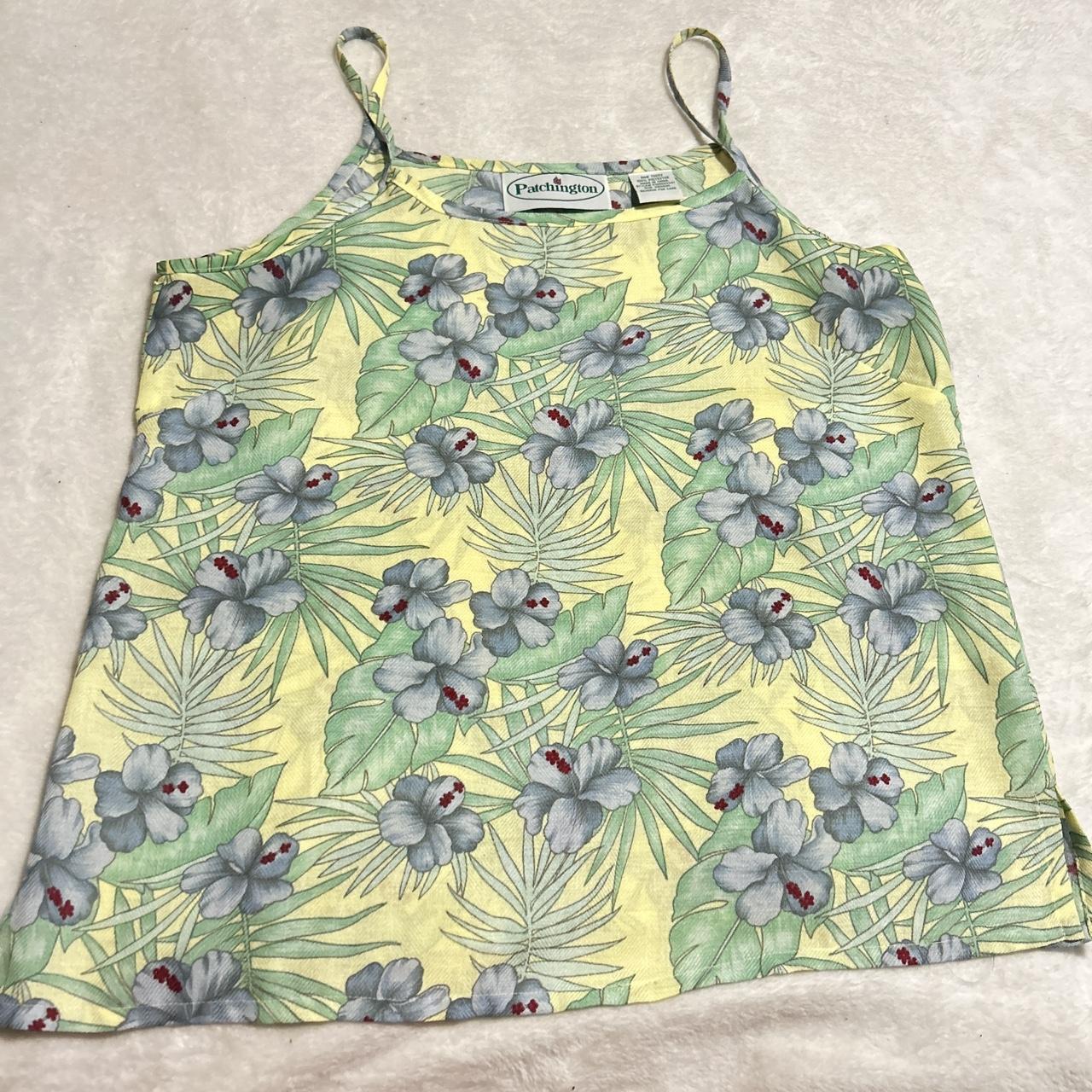 Vintage Y2k Hawaiian Flower Hibiscus Flower Tank Top Depop 8314