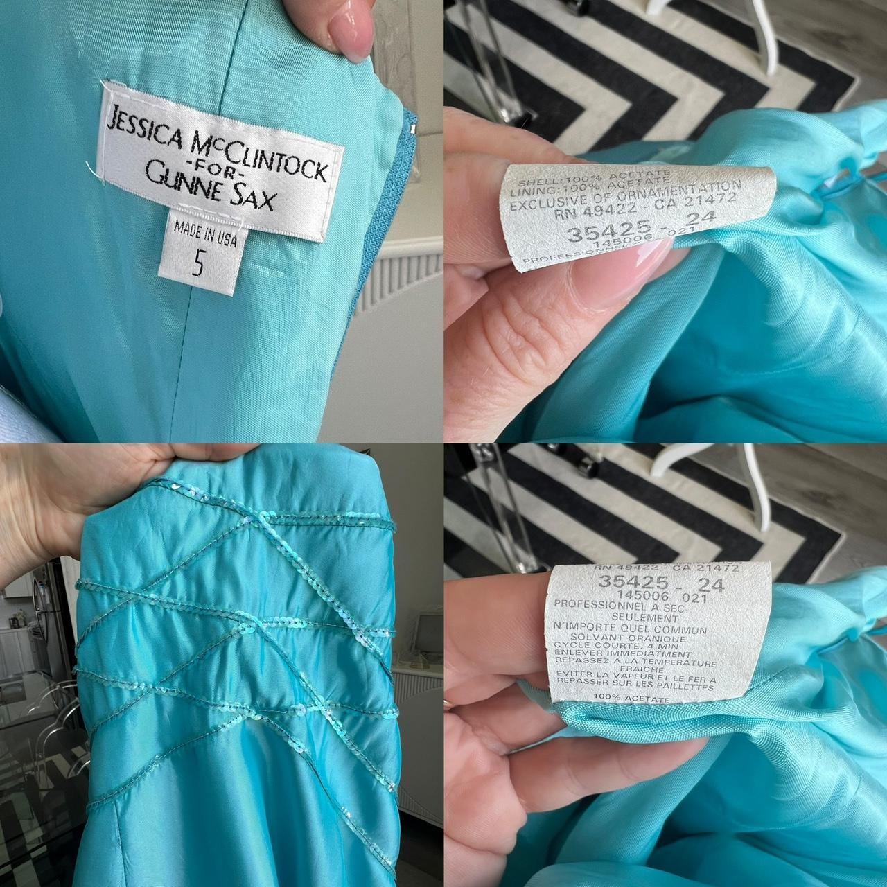 Vtg Y2K GUNNE SAX Jessica McClintock Aqua blue | Depop