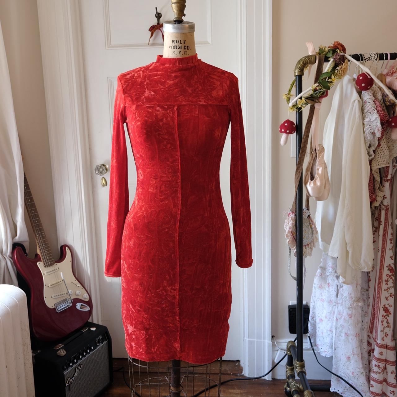 Urban outfitters red outlet velvet dress