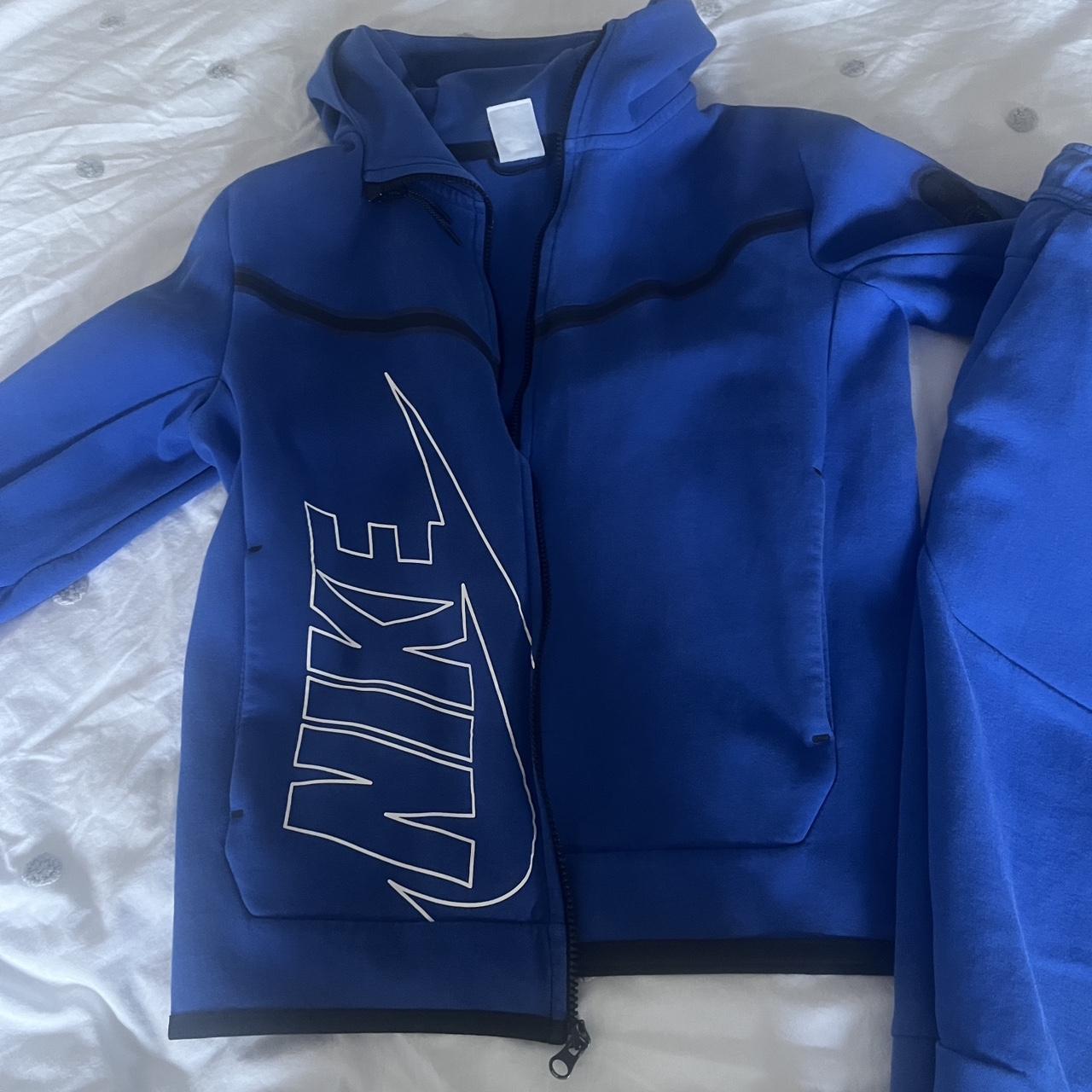 mens nike tech fleece tracksuit blue