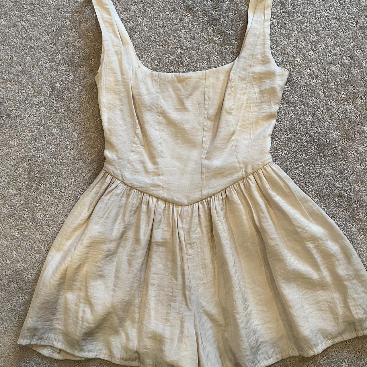 Princess Polly Women's Cream Playsuit-romper | Depop