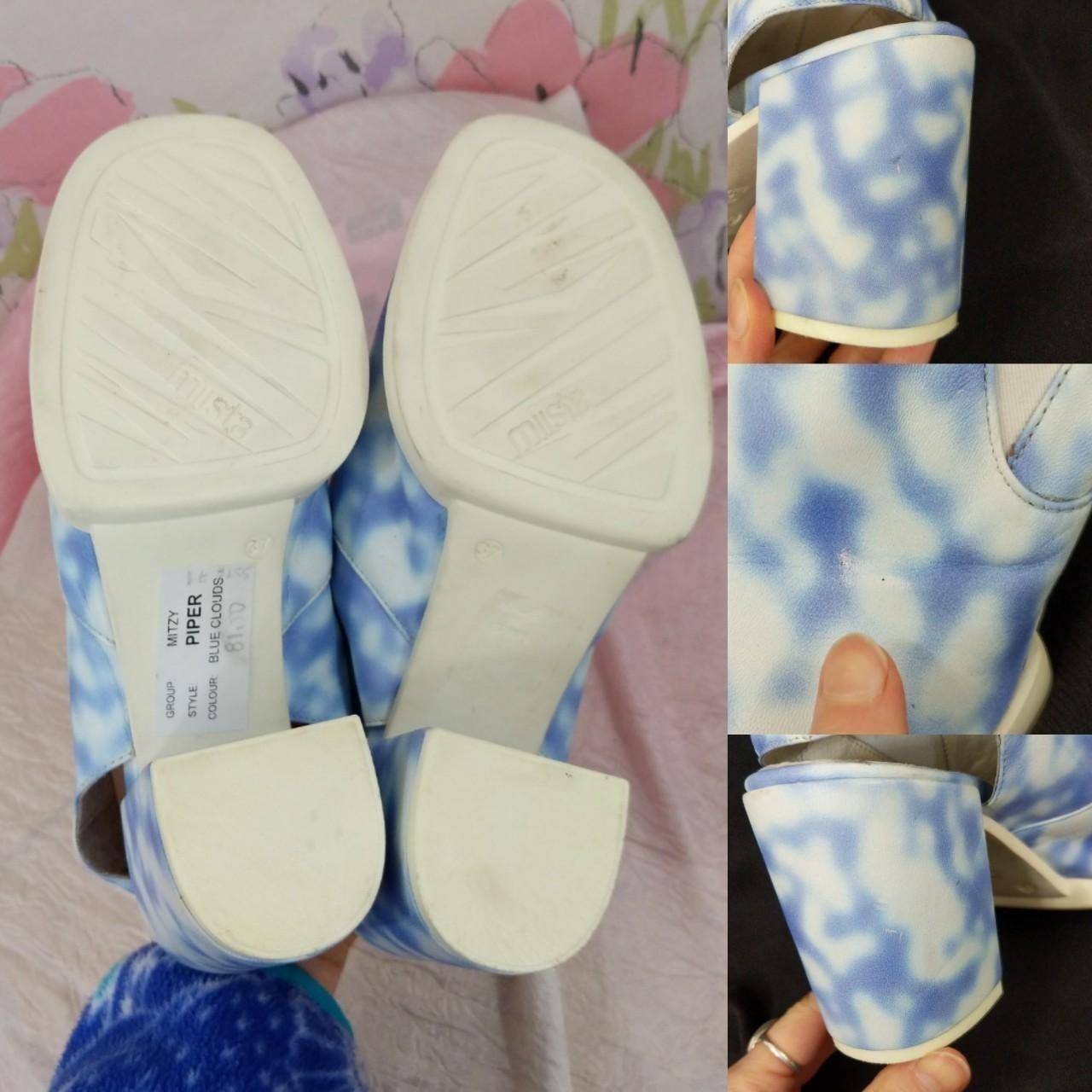 Miista Women's Blue and White Sandals Depop