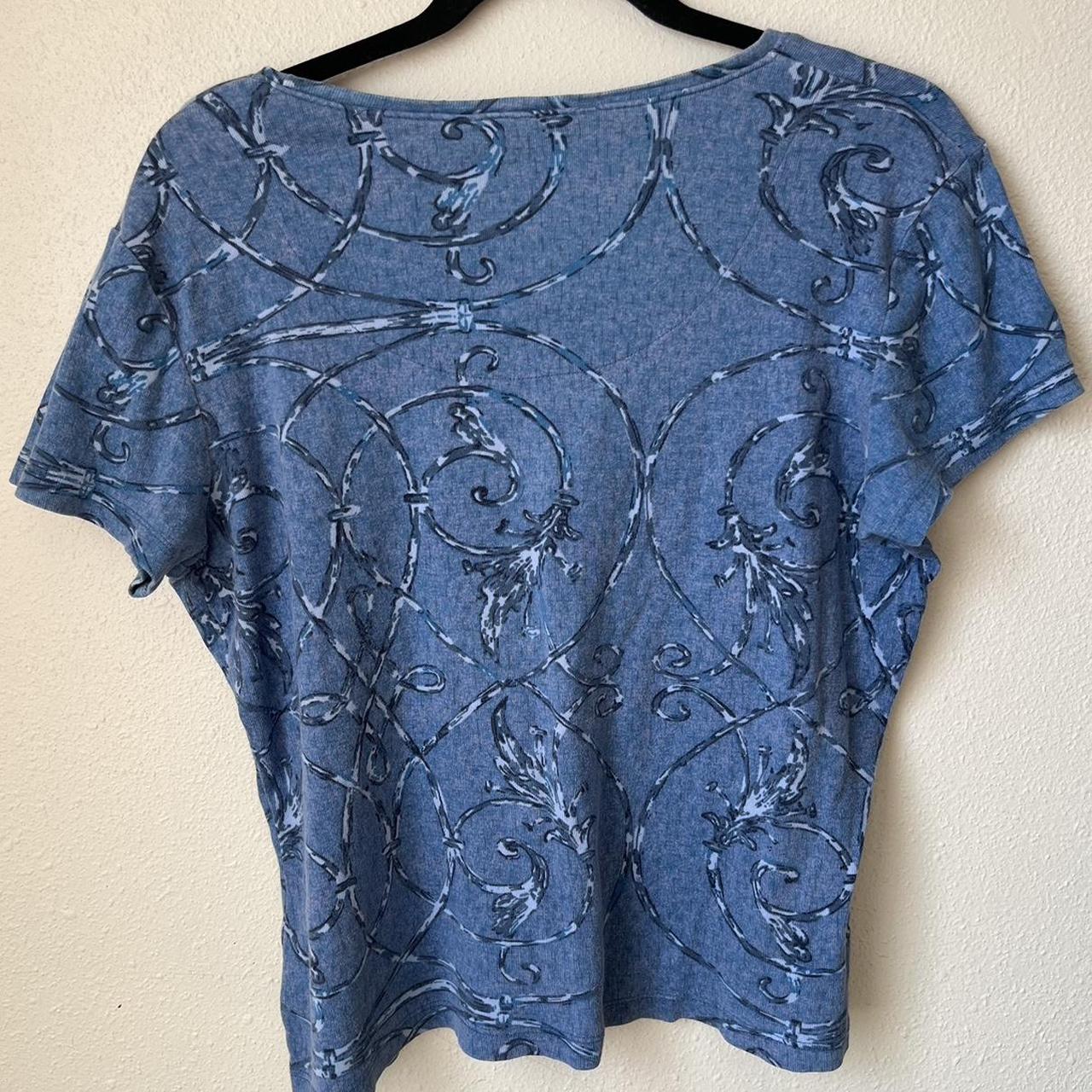 Size L Vintage Femme Fatale Blue Baby Tee Depop