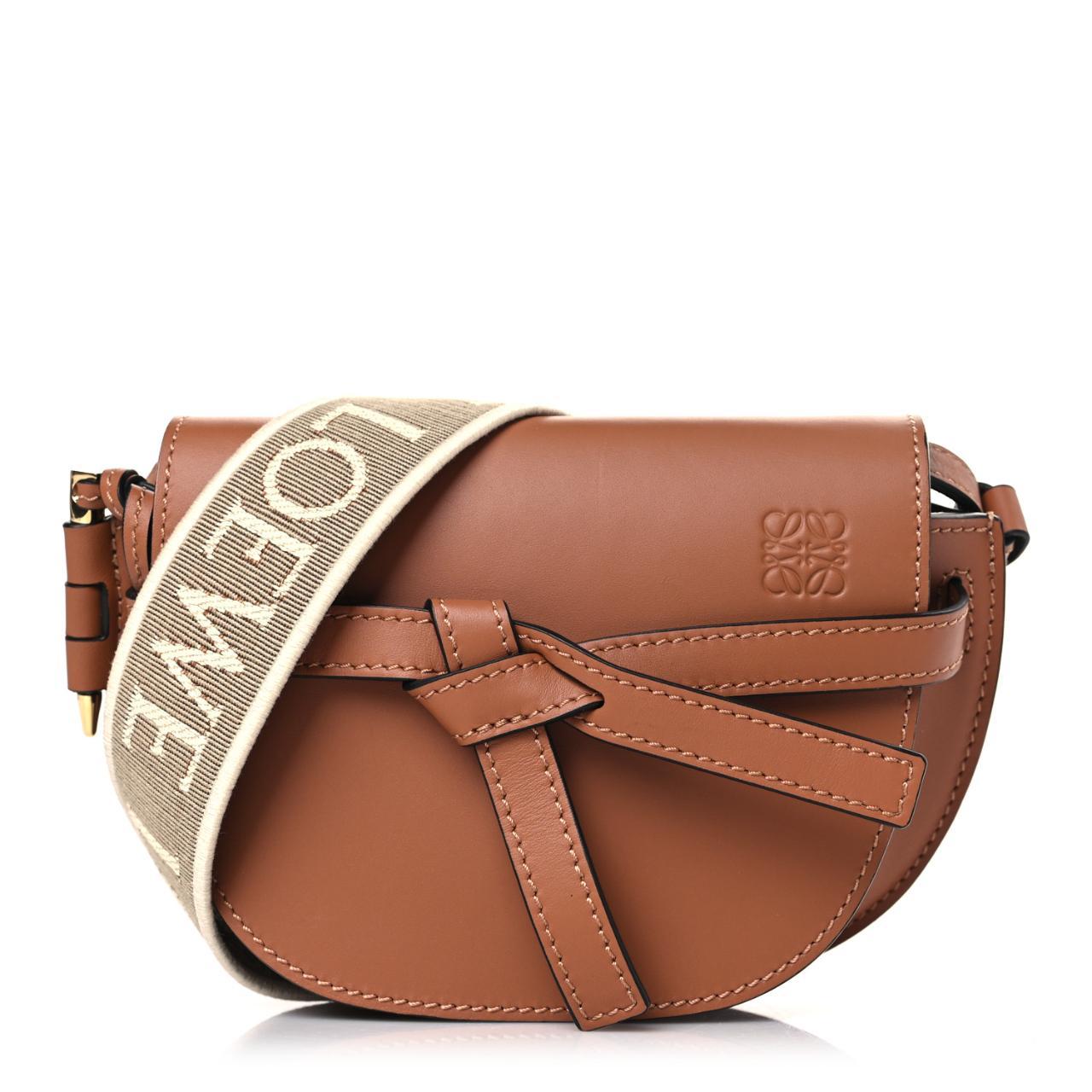 This Loewe Leather Gate Bum Bag Bag features a Brown