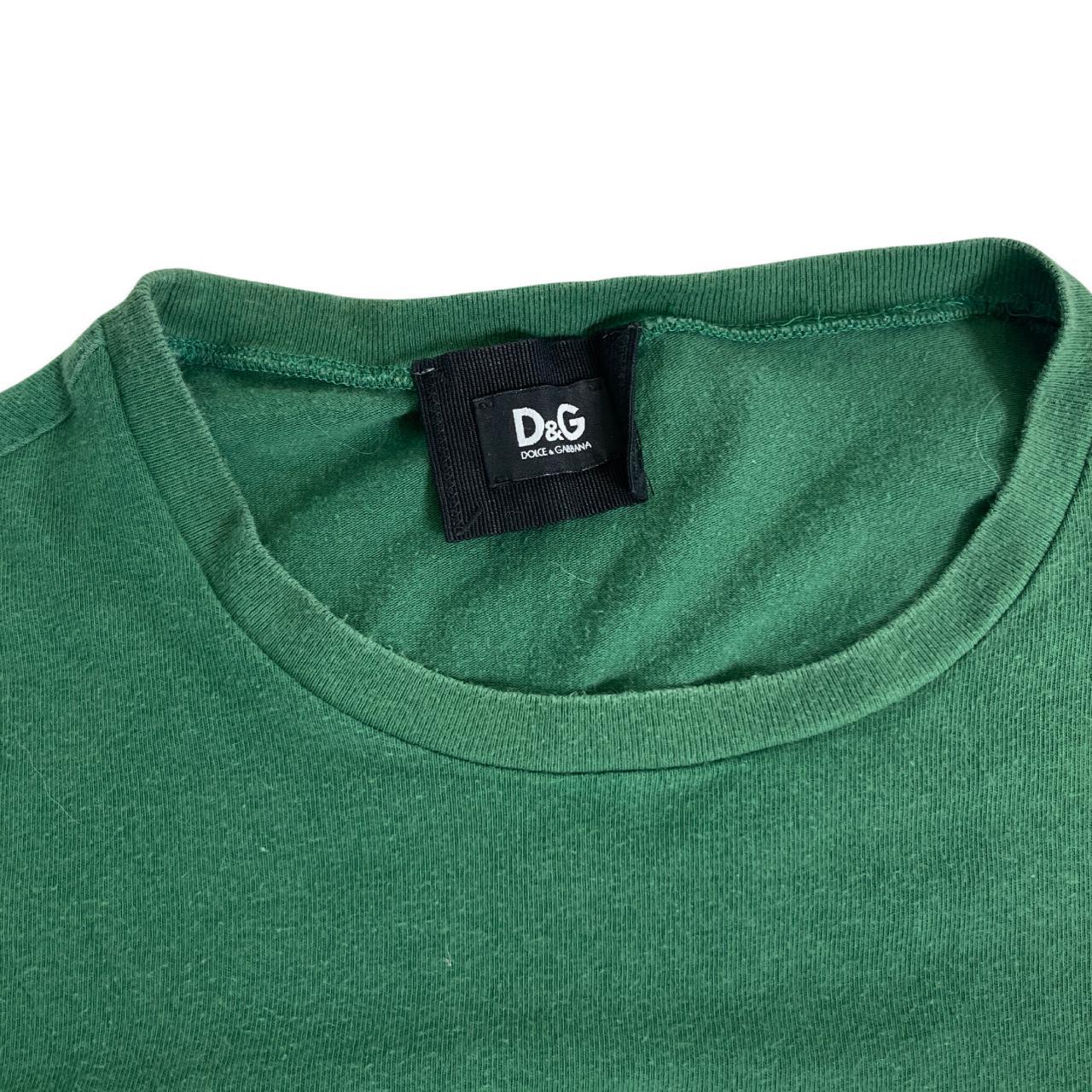 Dolce & Gabbana Men's Green and White T-shirt | Depop