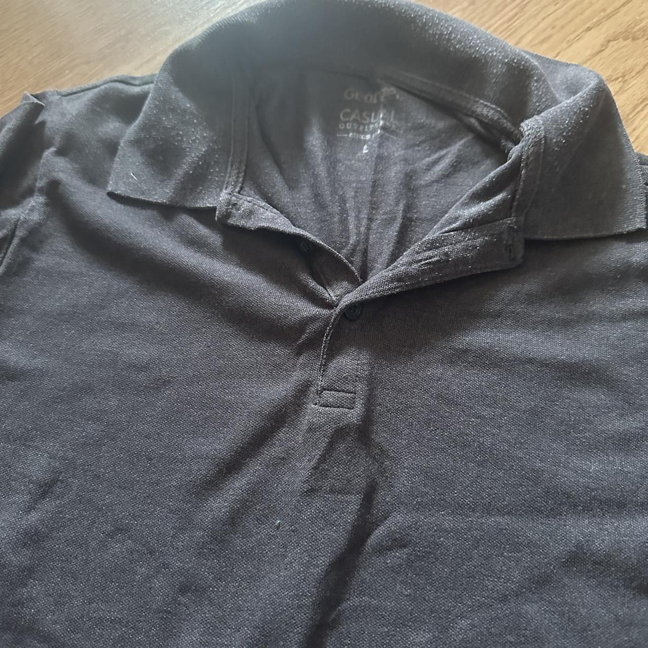Men’s dark grey polo shirt size L.. has slight... - Depop