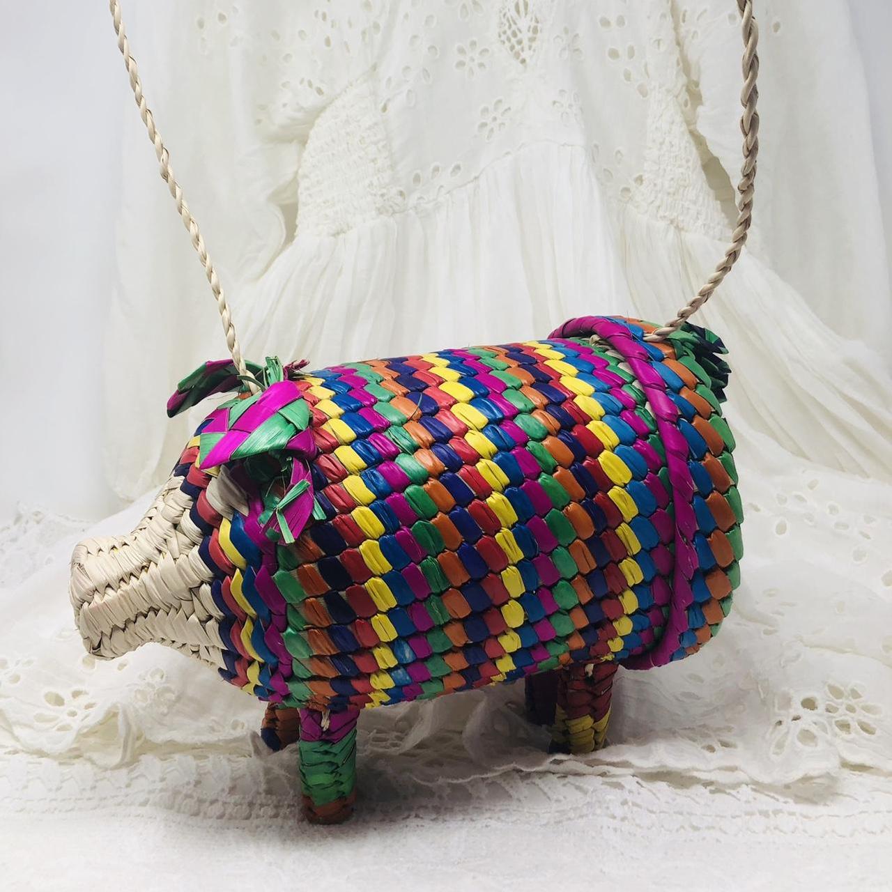 Straw best sale pig purse