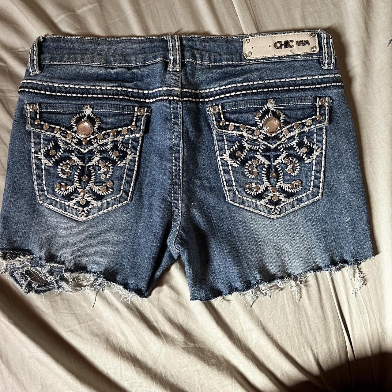 Cybercore shorts bundle white cross distressed... - Depop