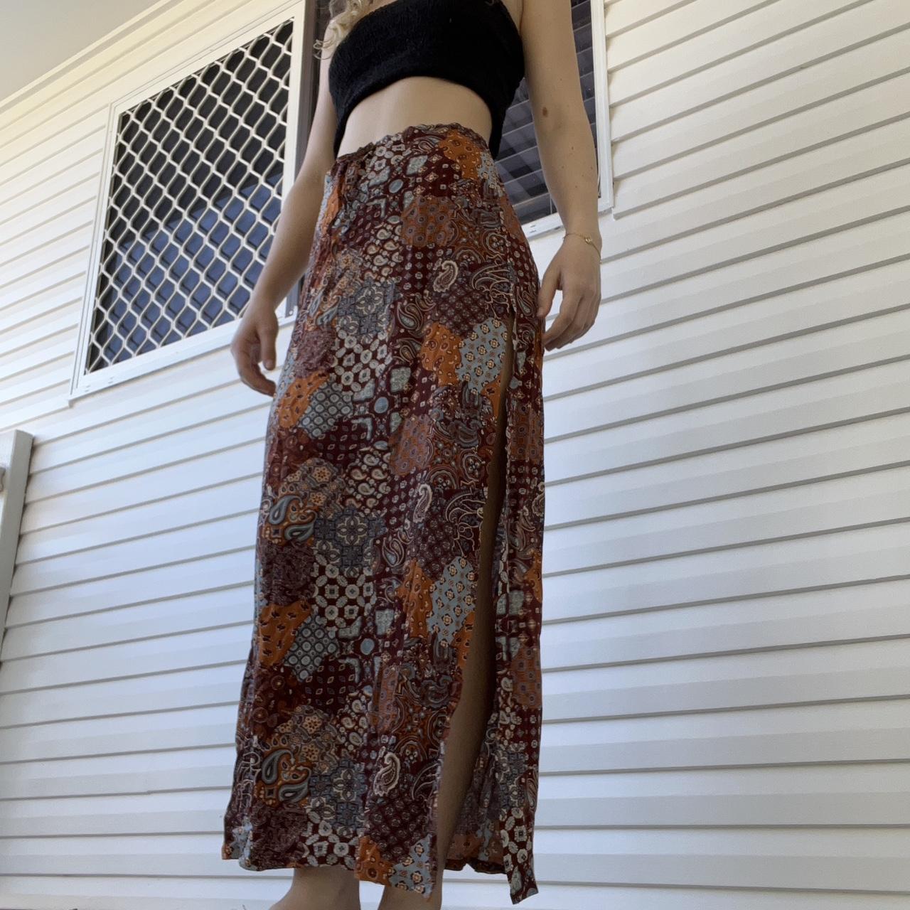 Stunning tree of life skirt with side slit, multi... - Depop