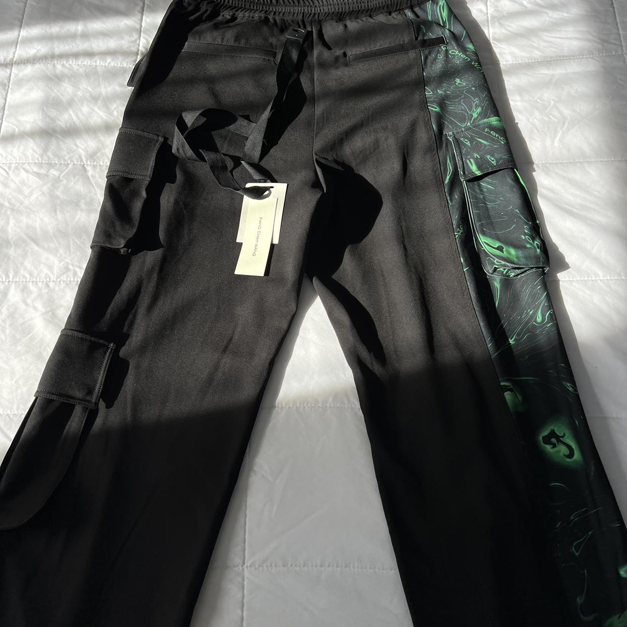 Feng Chen Wang Men's Black and Green Trousers (5)