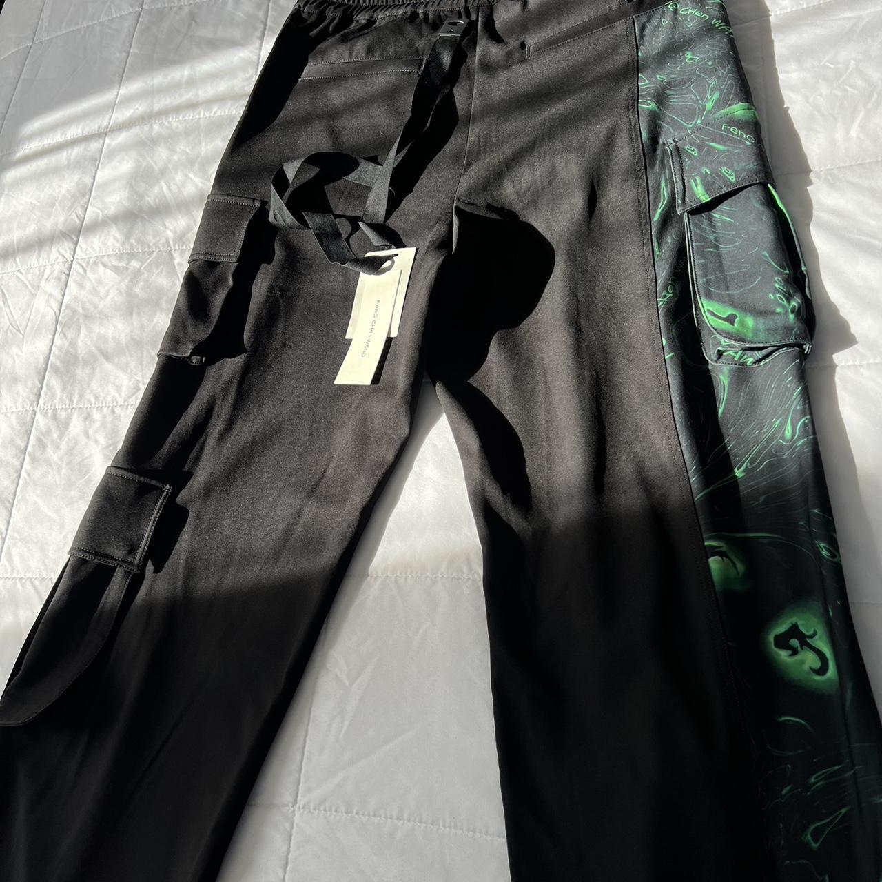Feng Chen Wang Men's Black and Green Trousers (6)