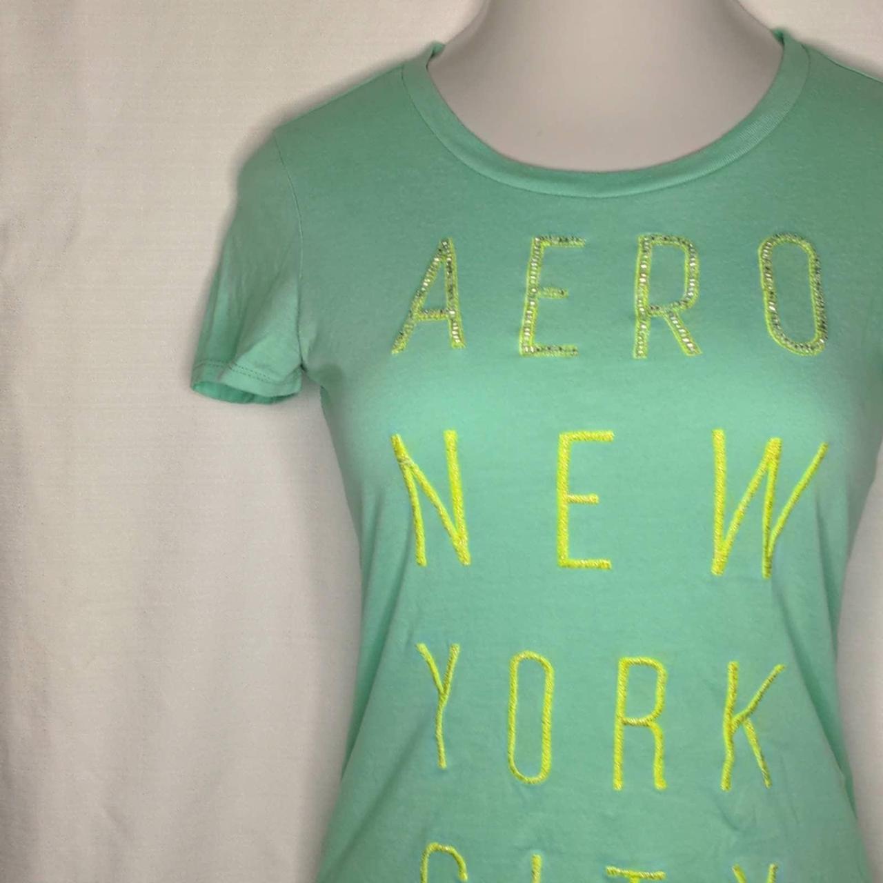 AEROPOSTALE Mint Green Aero New York City Beaded... - Depop