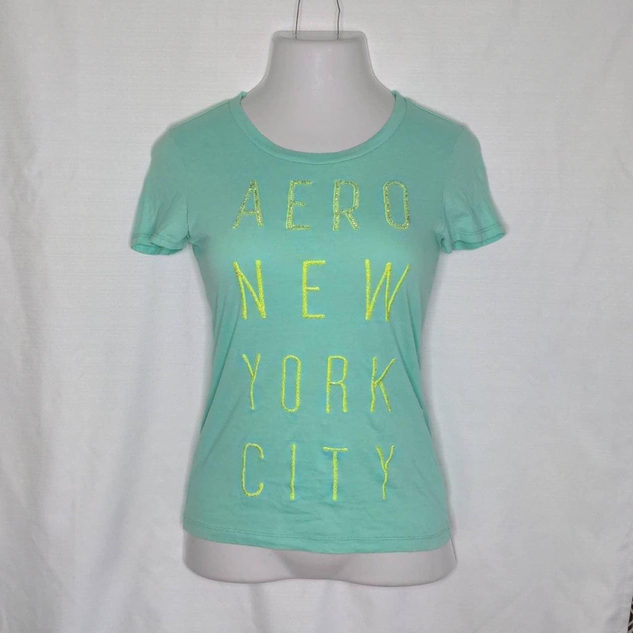 AEROPOSTALE Mint Green Aero New York City Beaded... - Depop
