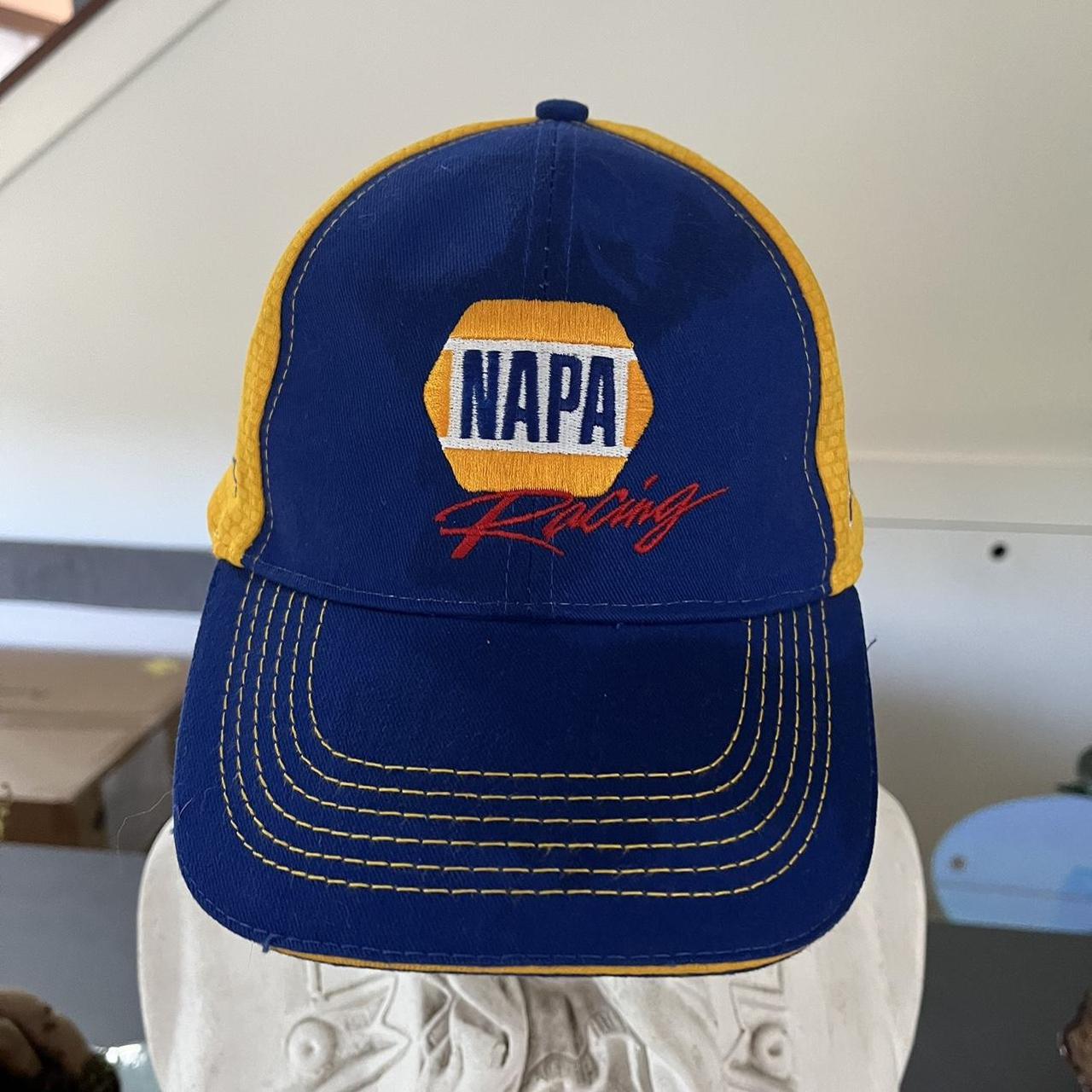 NASCAR Men's Yellow and Blue Hat | Depop