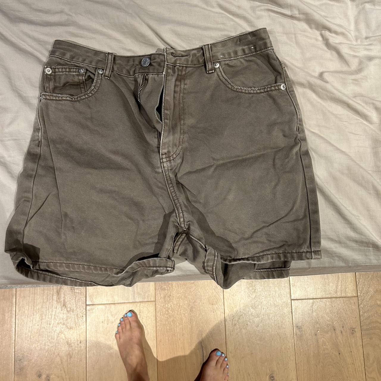 Glassons brown denim shorts Size 10 - Depop