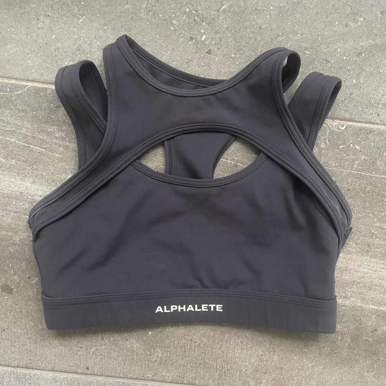 Alphalete Surface Keyhole Sports Bra charcoal Size... Depop