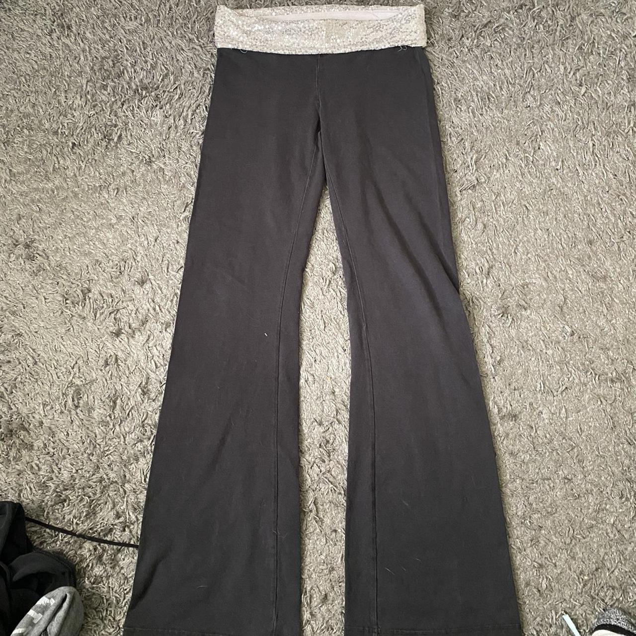 Y2K aerie flare yoga pants has sequins along the... Depop
