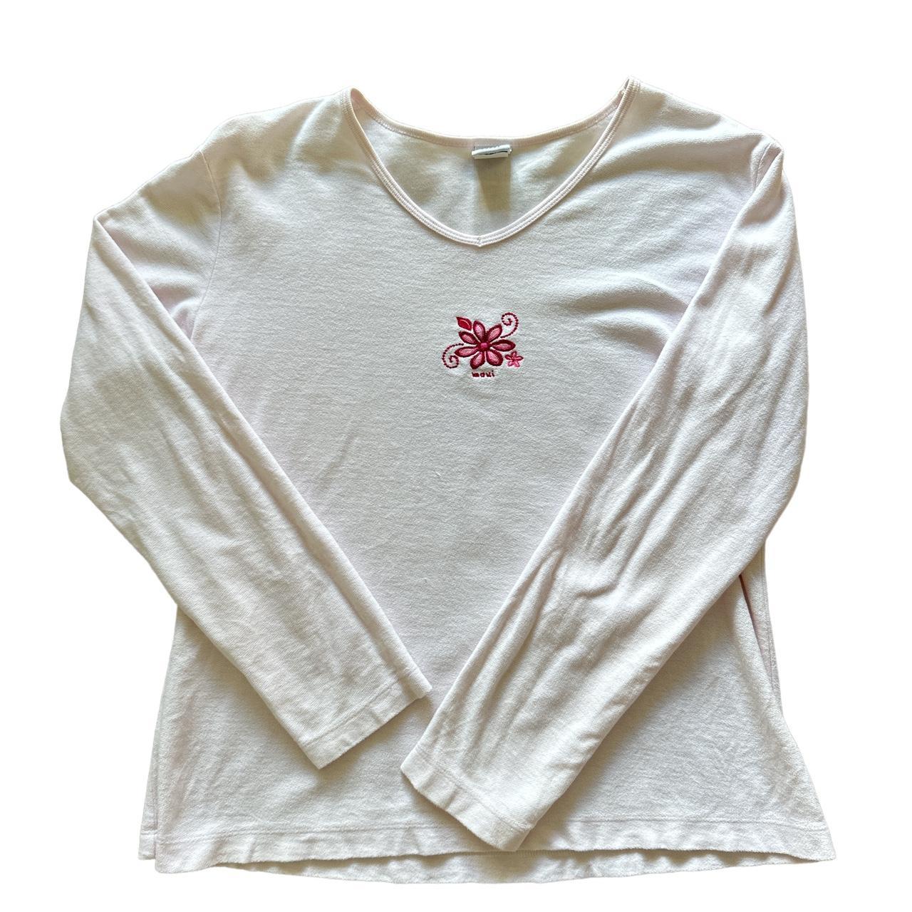Crazy Shirts Embroidered Floral Maui Long sleeve V... Depop