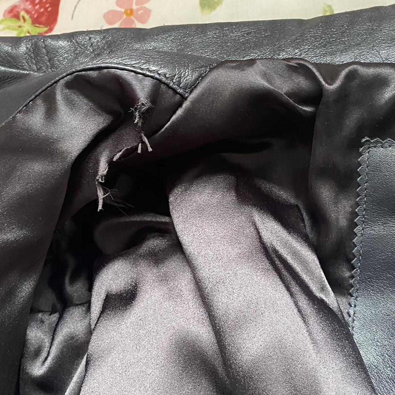 Black vintage oversized leather jacket literally... - Depop