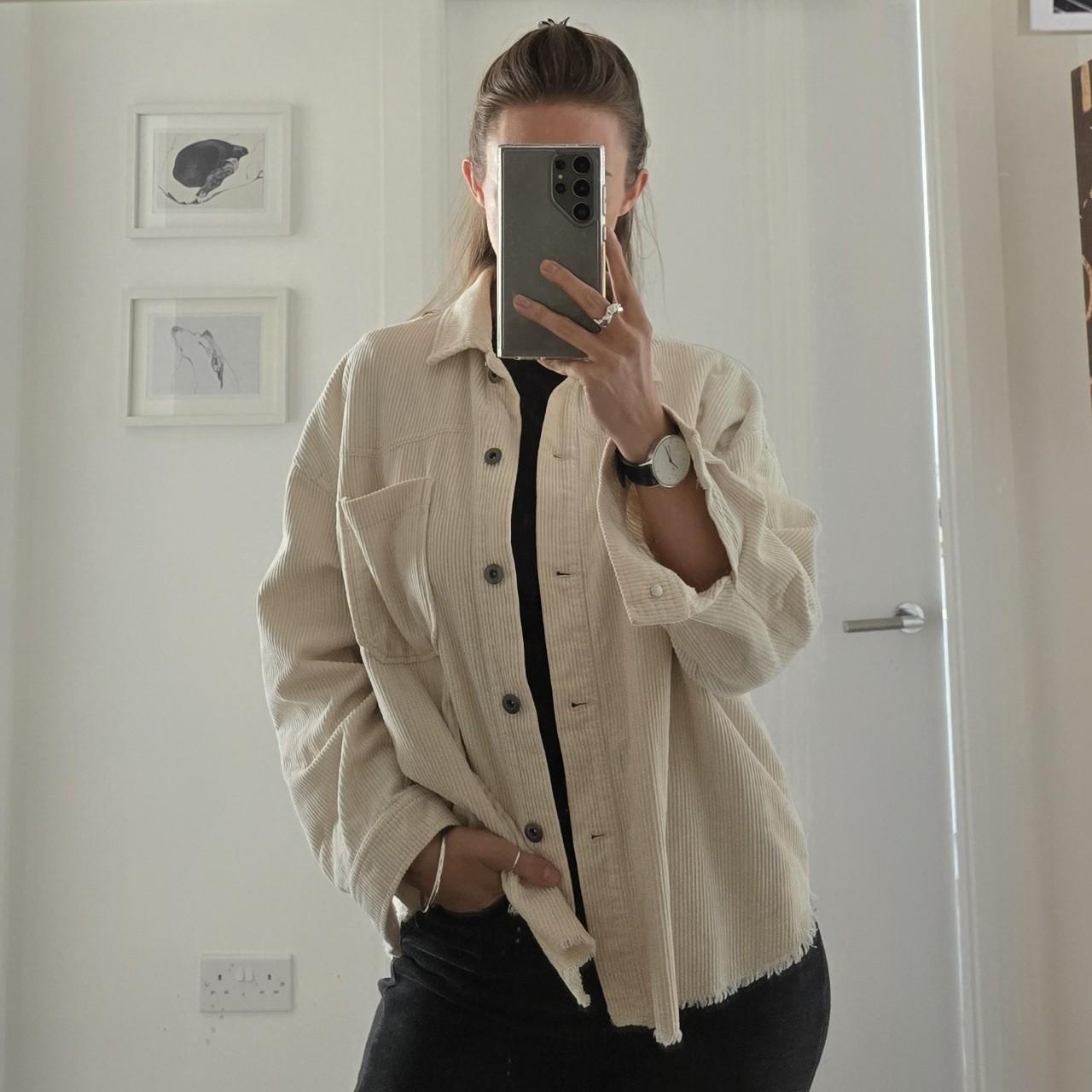 Zara Corduroy Jacket Zara Shacket Beige Zara Off White Light Cord