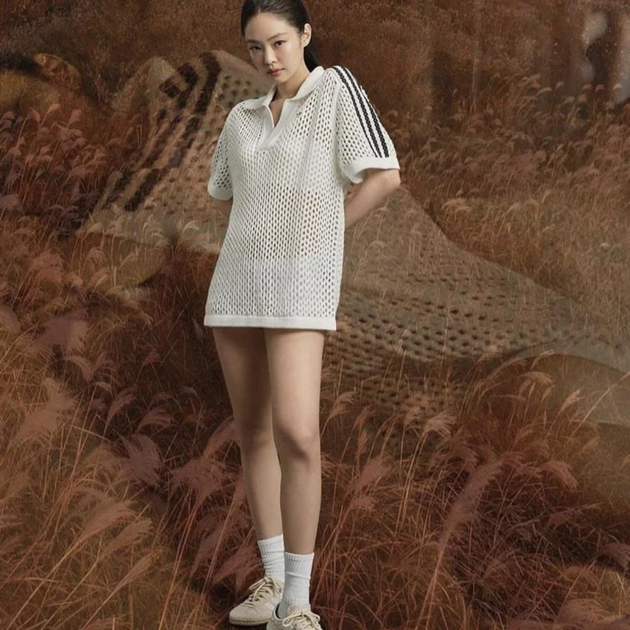 Adidas x CLOT by Edison Chen crochet white polo—Seen | Depop
