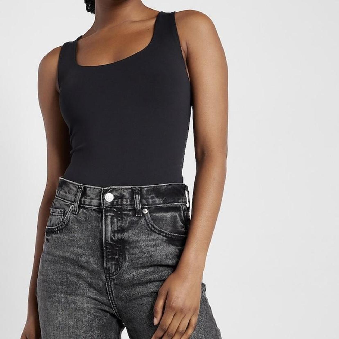 Express Women's Black Bodysuit Depop