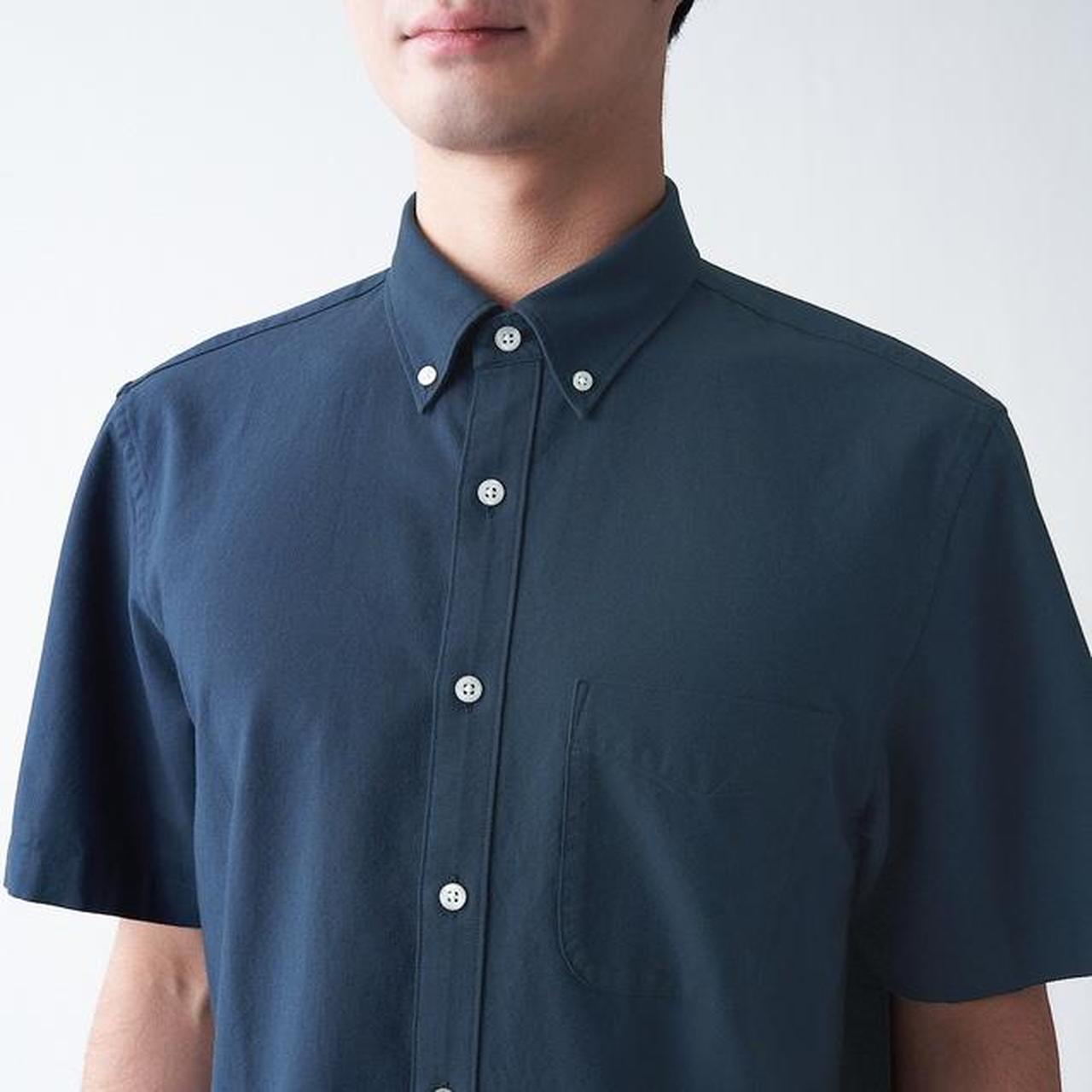Muji Men's Navy Shirt Depop
