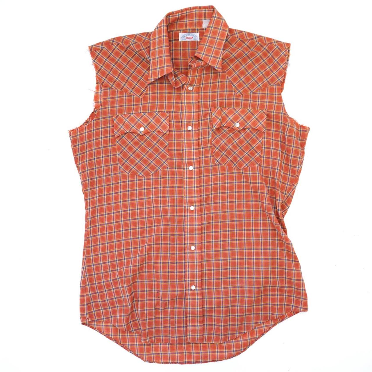 Sleeveless pearl sale snap shirt