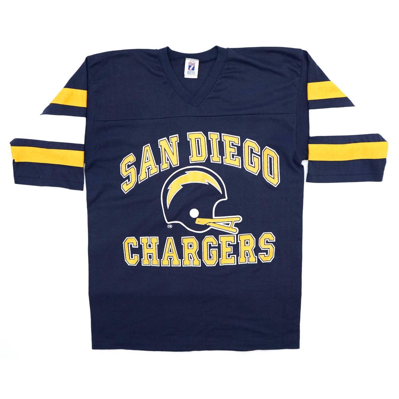 Vintage 90s San Diego Chargers LOGO 7 shirt jersey. - Depop
