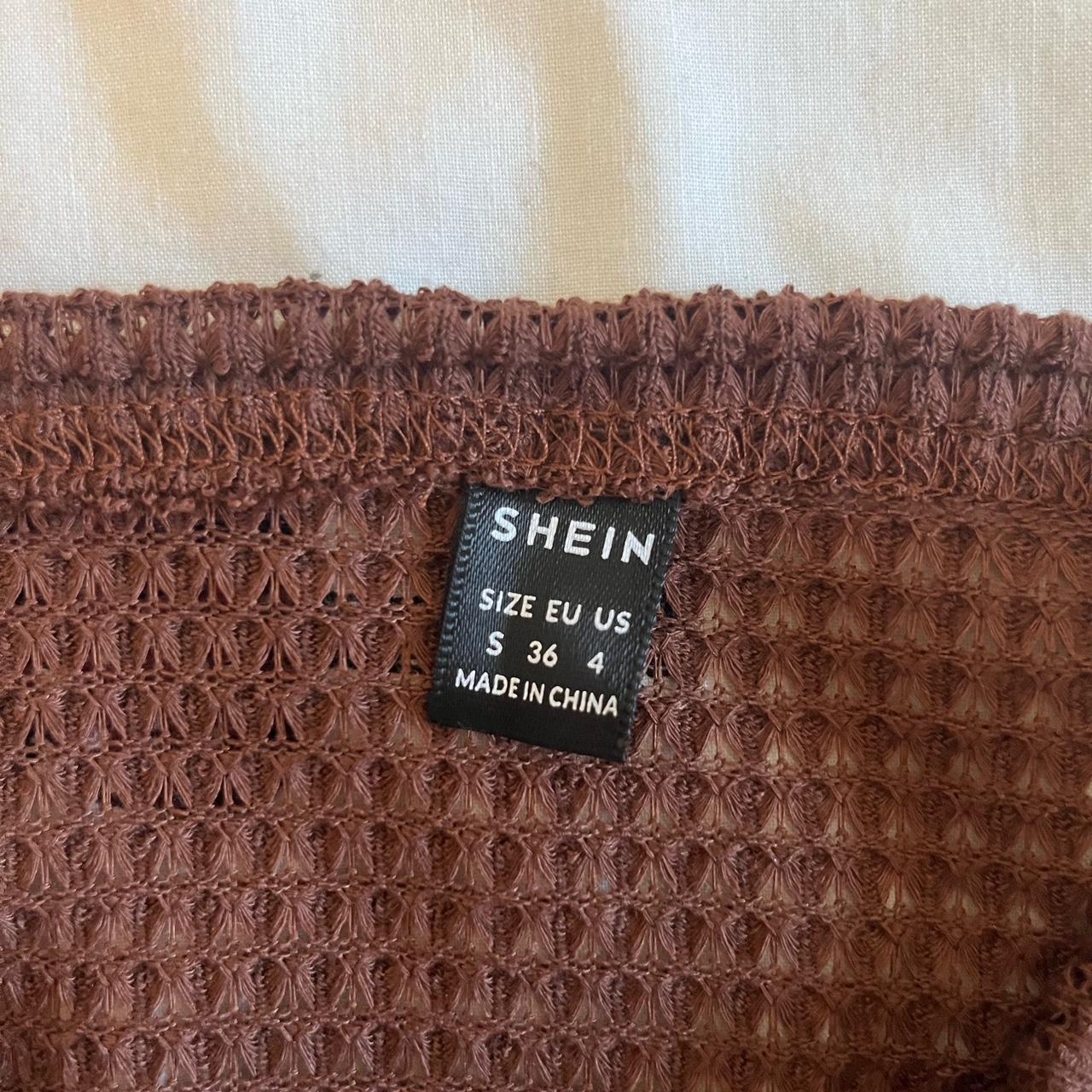 SHEIN Women's Brown Croptop Depop