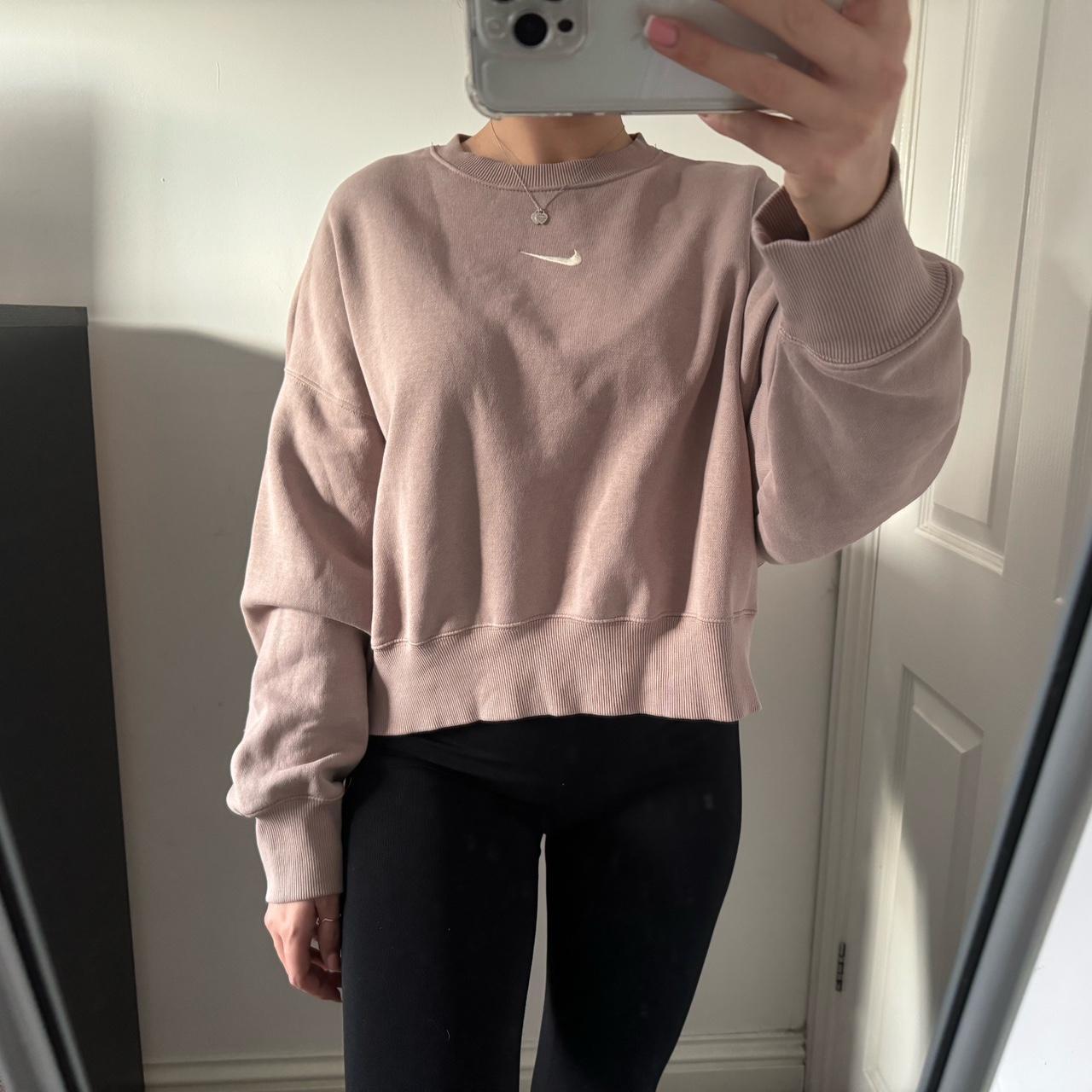 Nike cream mini swoosh oversized cheap sweatshirt