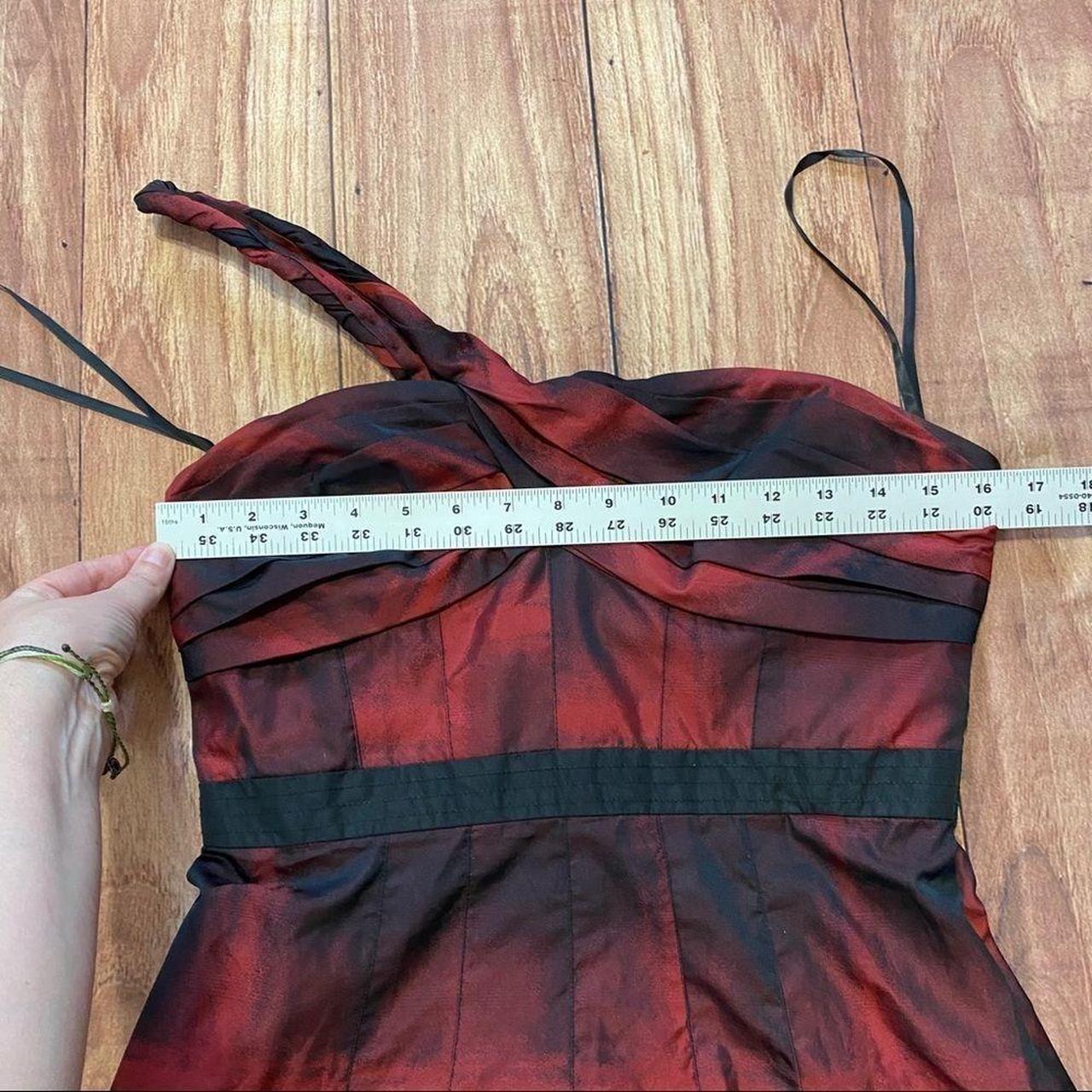 BCBGMAXAZRIA Black Red One Strap Lined Dress. Depop